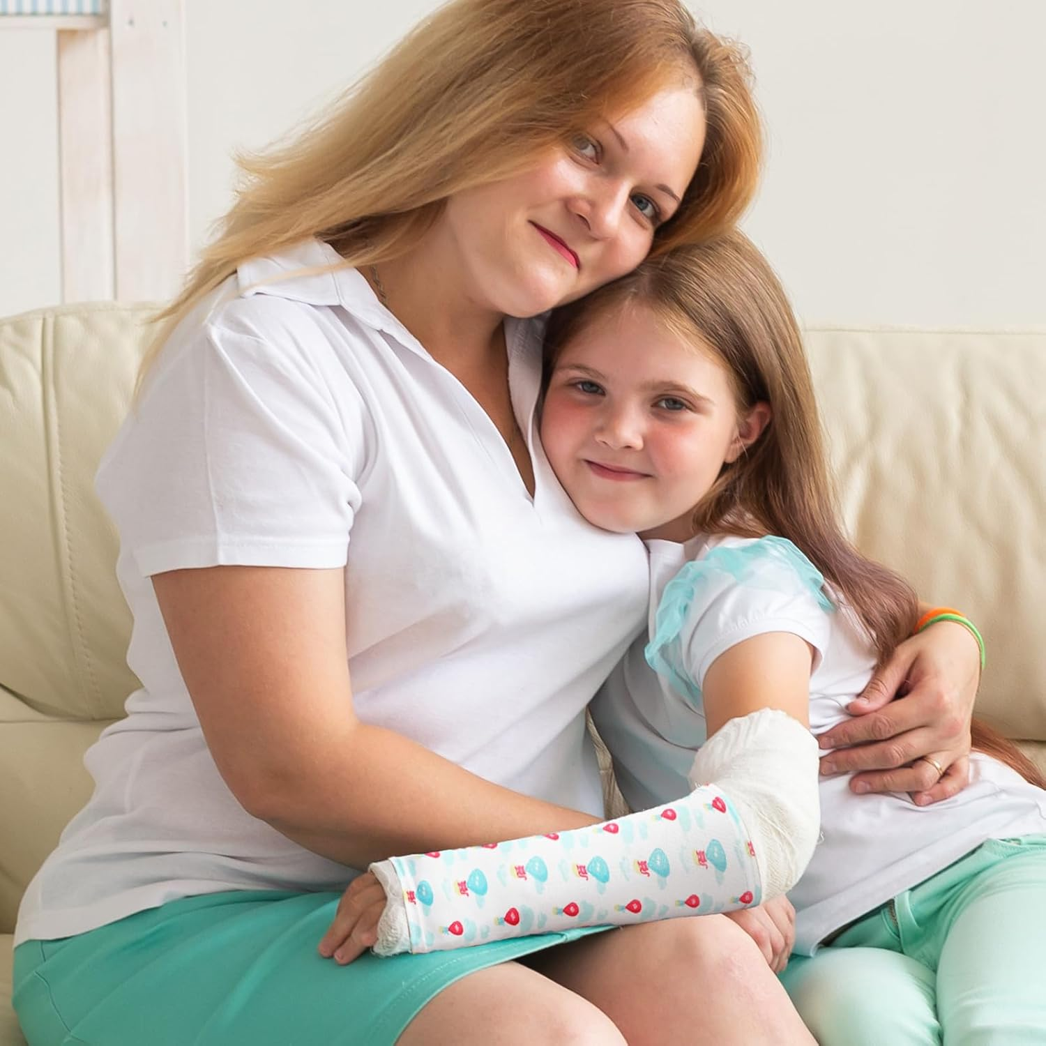 Suhine 12 Pcs Kids Arm Cast Cover Bandage Protector Soft Reusable Elastic Cast Sleeve Arm Decorative Cast Cover Removable Washable Wrist Elbow Protection Cover