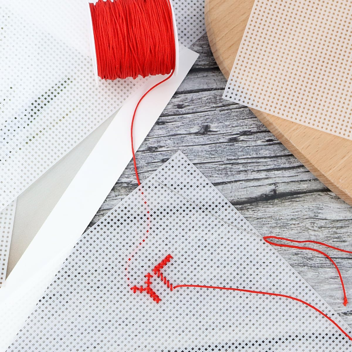 Tenalleys 4 Pieces Plastic Mesh Canvas Sheets 10.2 X 13 Inch, 10 CT per Inch, Ideal for Embroidery, Knit Crochet Projects, Aquarium Dividers image number 5