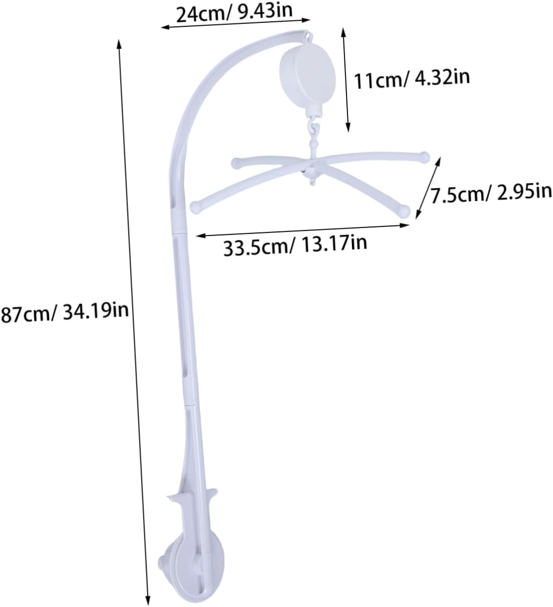 Bestonzon Adjustable Crib Mobile Stand with Clamp Bed Bell Holder for Sensory Stimulation and Easy Setup Secure Stable Nursery Mobile Hanger for Boys Girls image number 3