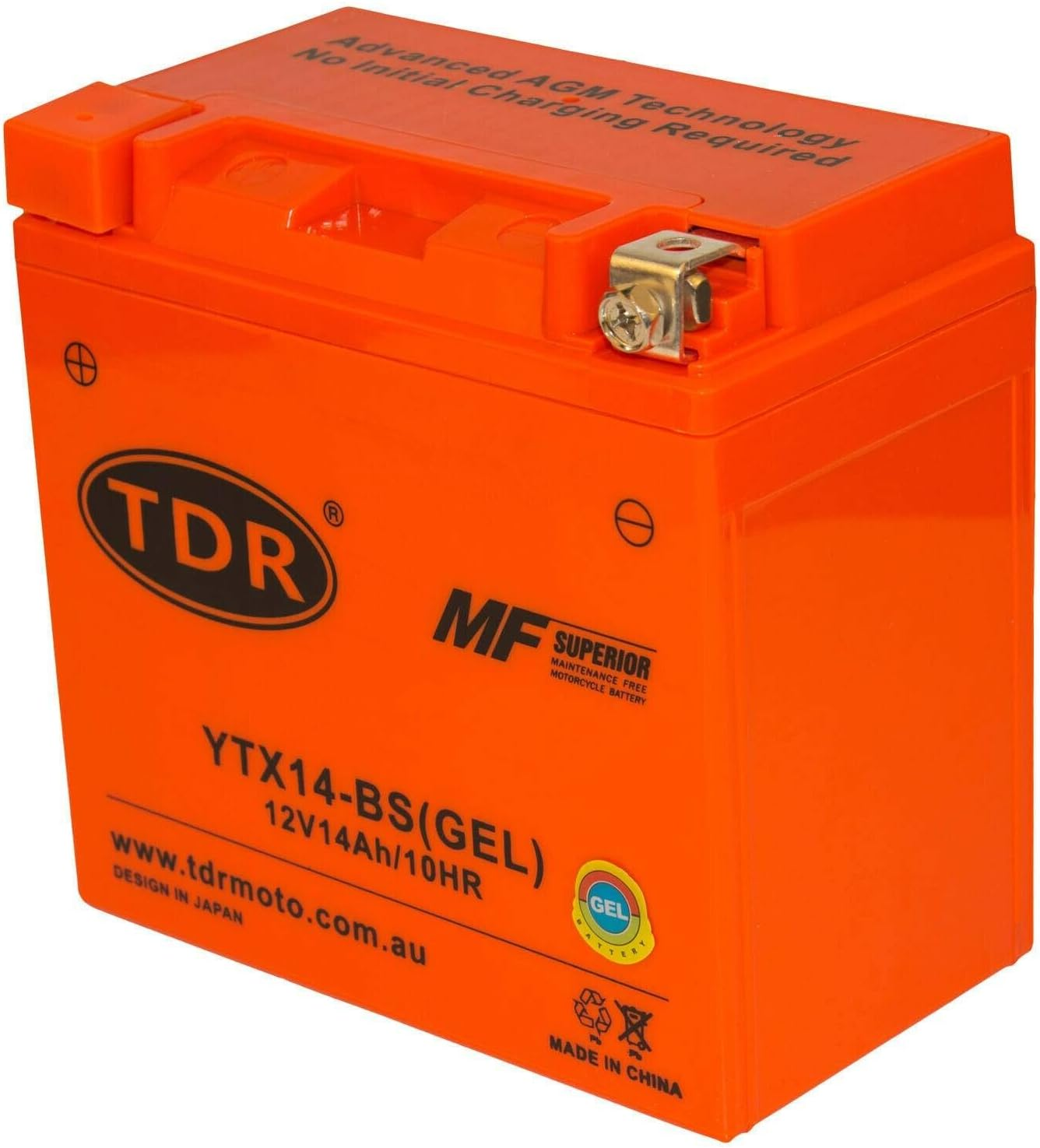 TDR GEL 12V 14AH YTX14-BS 200CCA Motorcycle ATV Quad UTV Battery