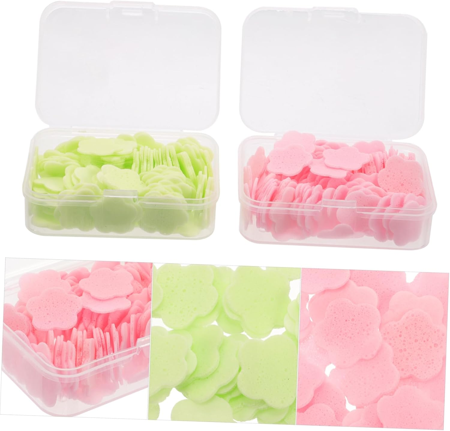 BIUDECO 4 Boxes Portable Soap Sheets Travel Slices for Hand Washing Rose Scents Easy to Use Safe for All Skin Types for Toiletries the Go image number 3