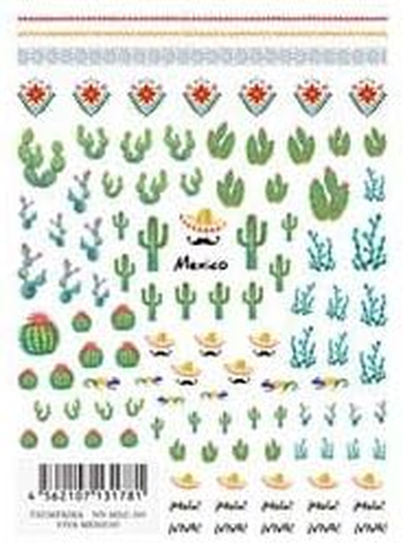 TSUMEKIRA Viva Mexico! NN-MXC-101 Nail Seal, Multicolor, 1 Sheet