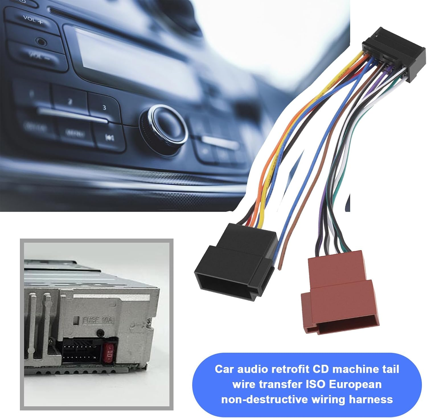 Emagtech 16 Pin ISO Wiring Harness Connector Car Stereo Radio Connector Adaptor Cable Compatible with Sony Car Stereo(Old Model) Compatible with JVC image number 5