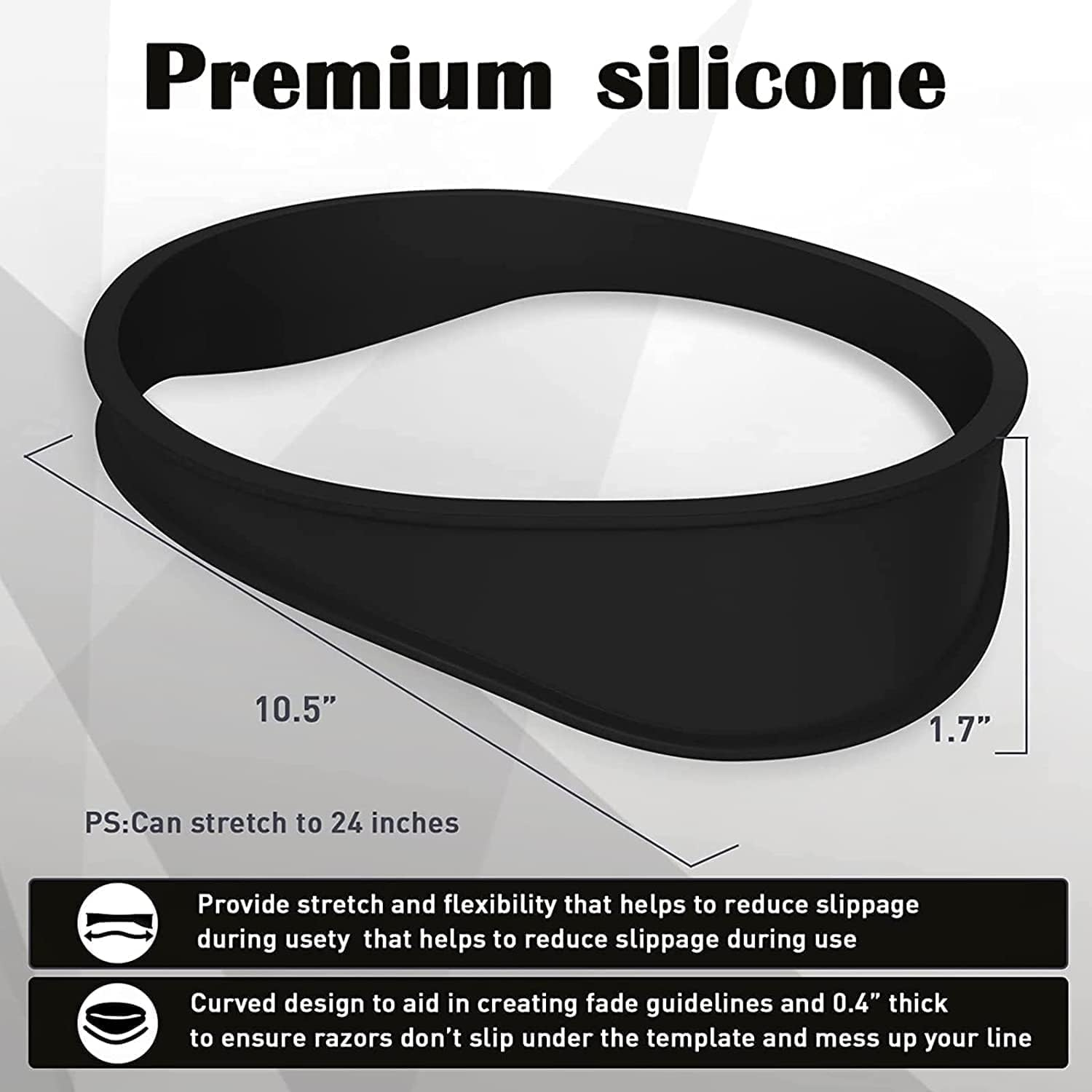 2PC Neckline Shaving Template and Hair Trimming Guide, High-Grade Curved Durable Silicone Haircut Band for DIY Home Haircuts Fade and Taper Guide for Clippers, Black and Blue image number 1