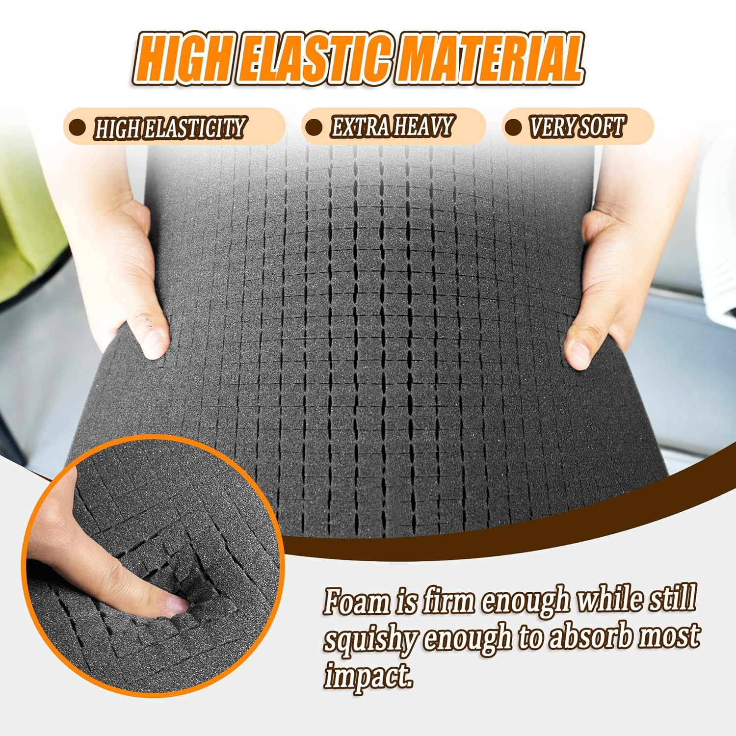 Pick Apart Foam Insert - 3 PCS and Pads - 3 PCS Pluck Pre Cubed Insert Pre Separated Cube Sheet with Bottom for Interlocking Cases Tool Box Board Storage Drawer Pad - 12In*12In image number 5