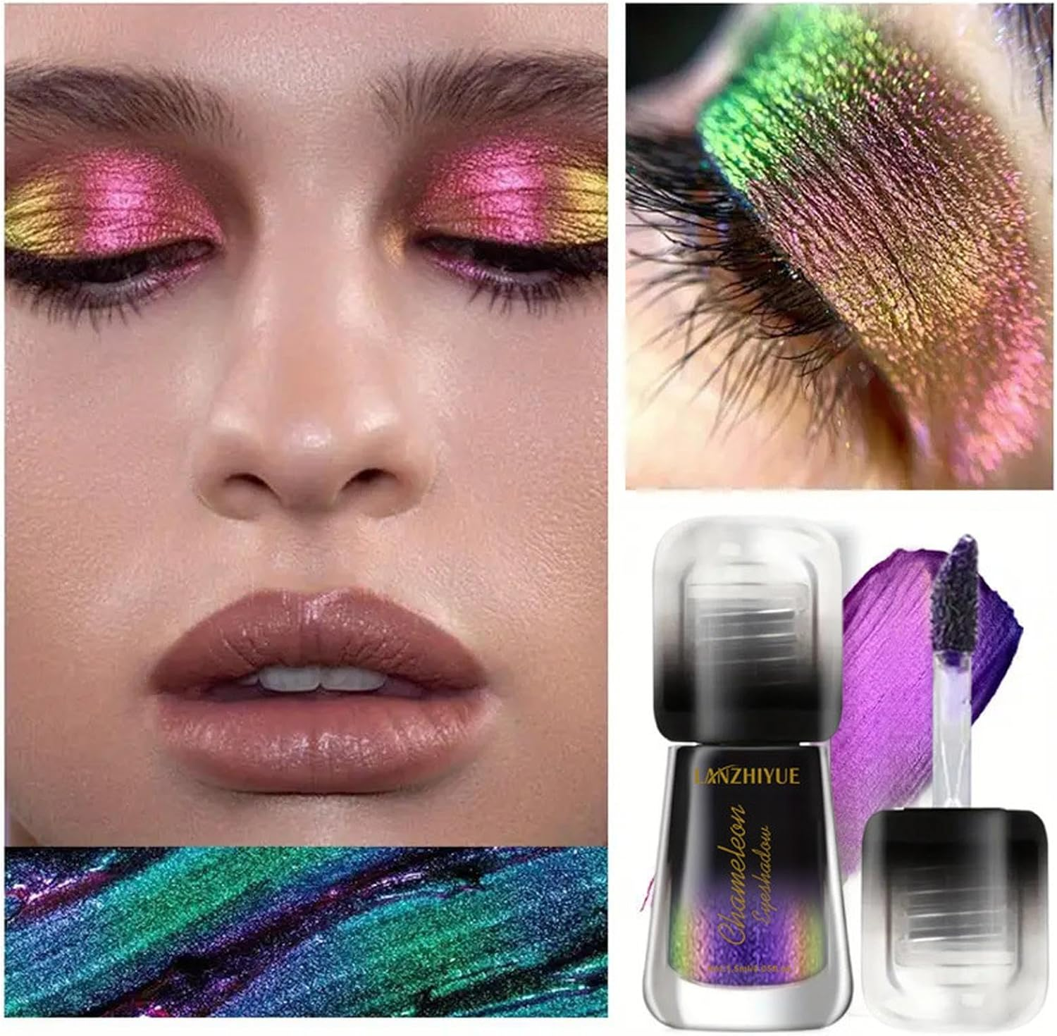 Color Shift Eyeshadow - Metal Colors Shift Liquid Shimmer Eyeshadow | Multifunctional Eye Makeup Supplies Christmas Halloween Cosmetics for Carnival Parties