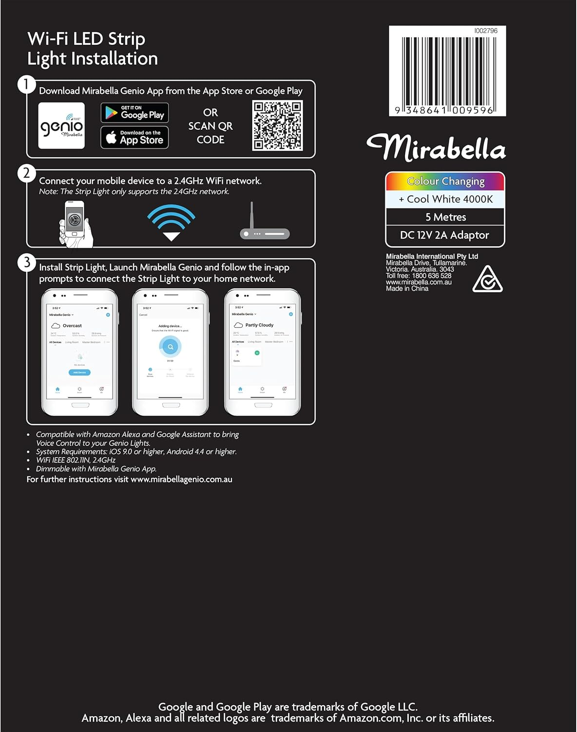 Mirabella Genio Wi-Fi Smart LED Strip 5M RGBW 4000K (Cool White) Low Voltage image number 2