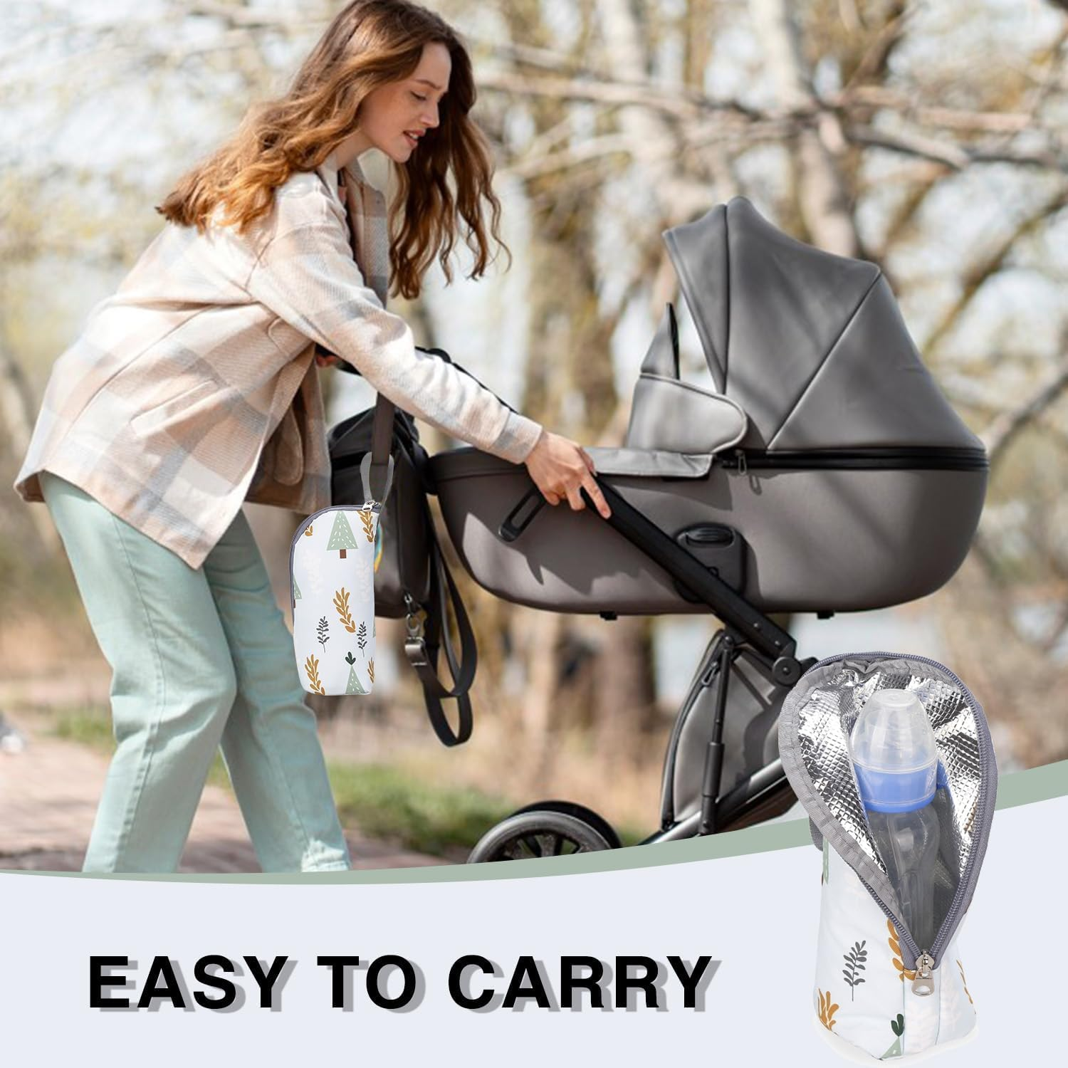 Portable Insulated Baby Bottle Bag, Bottle Warmer Bag for Backpacks, Strollers, Travel and Outdoor Activities image number 4