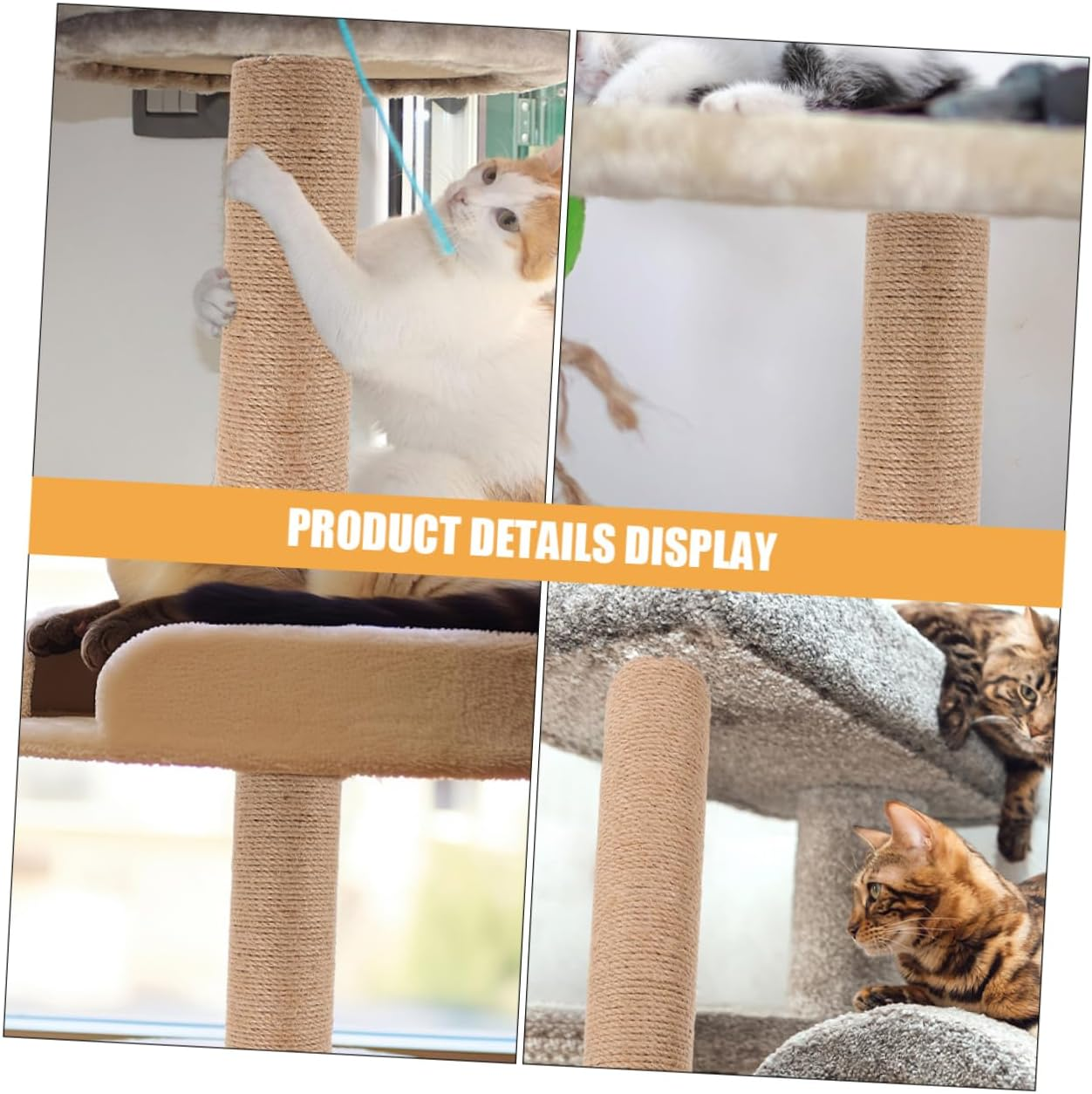 Alasum 2Pcs Sisal Cat Scratching Post Replacement 30Cm Tall Cat Scratch Pole for Corner Wall Tree DIY Climbing Scratcher Accessories for Indoor