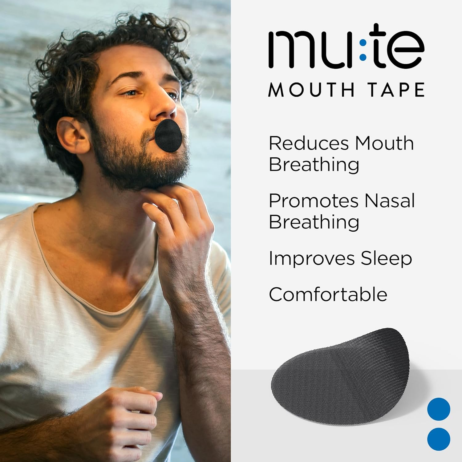 MUTE Mouth Tape for Sleeping - Sleep Tape to Reduce Snoring - Mouth Tape for Nasal Breathing and Better Sleep - Pack of 30 image number 6