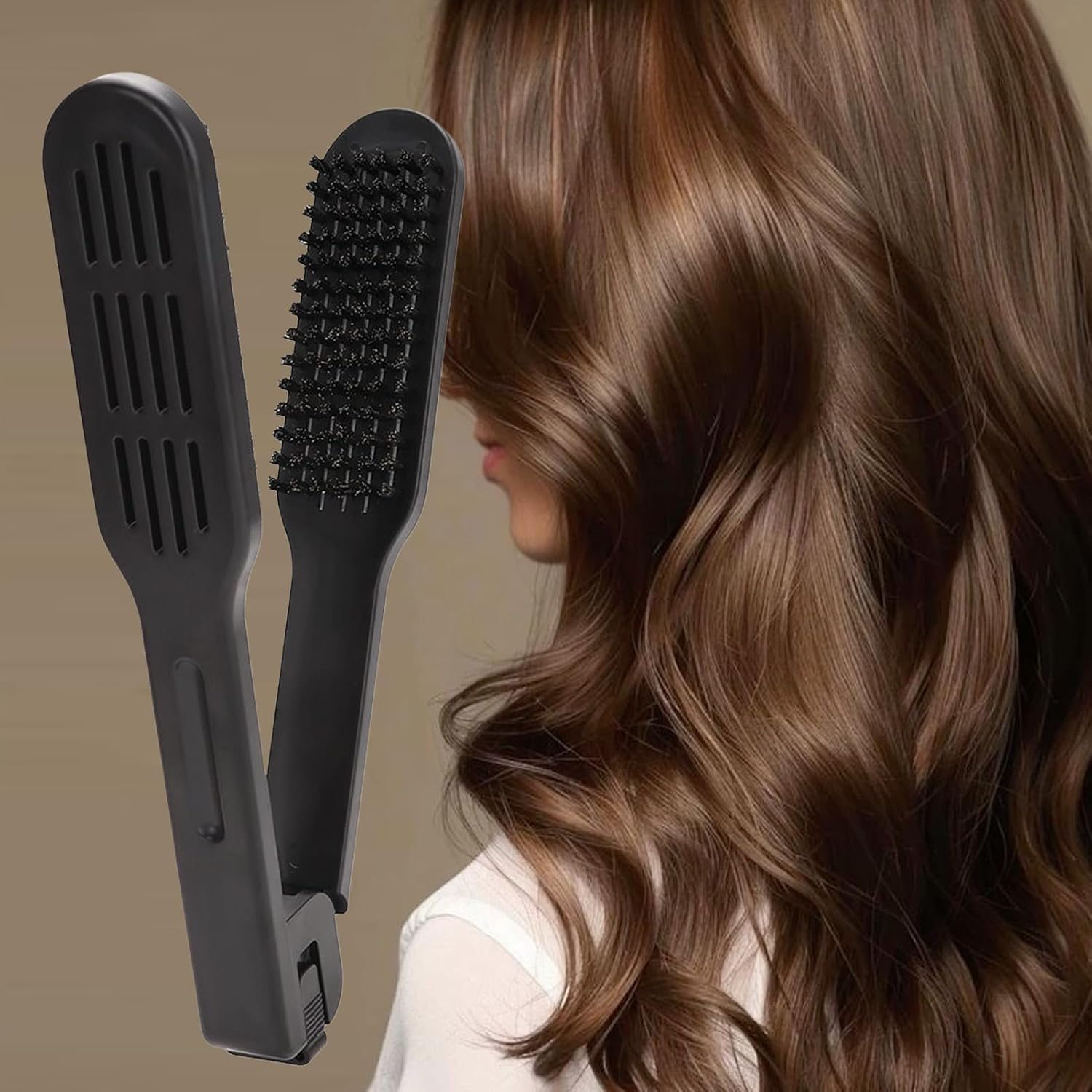 Ungtyb Boar Bristle Clamp Hair Brush,Boar Bristle Double Sided Brush | Detangling Comb Hairdressing Smoothing Styling Tools for Teens Women Girls Youth image number 6