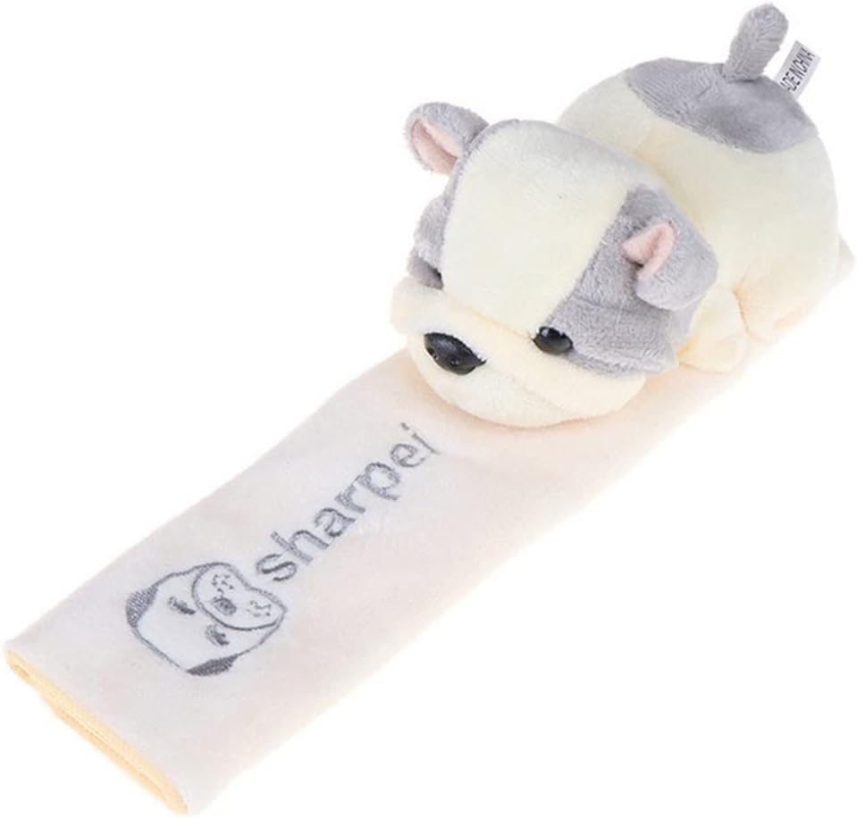 Katutude Car Seat Belt Cushion Car Seat Belt Strap Cover, Cute Animal Plush Shoulder Strap Pad Seat Belt Cover Adjustable Super Soft Belt Protector for Kids Adults, Brown Dog