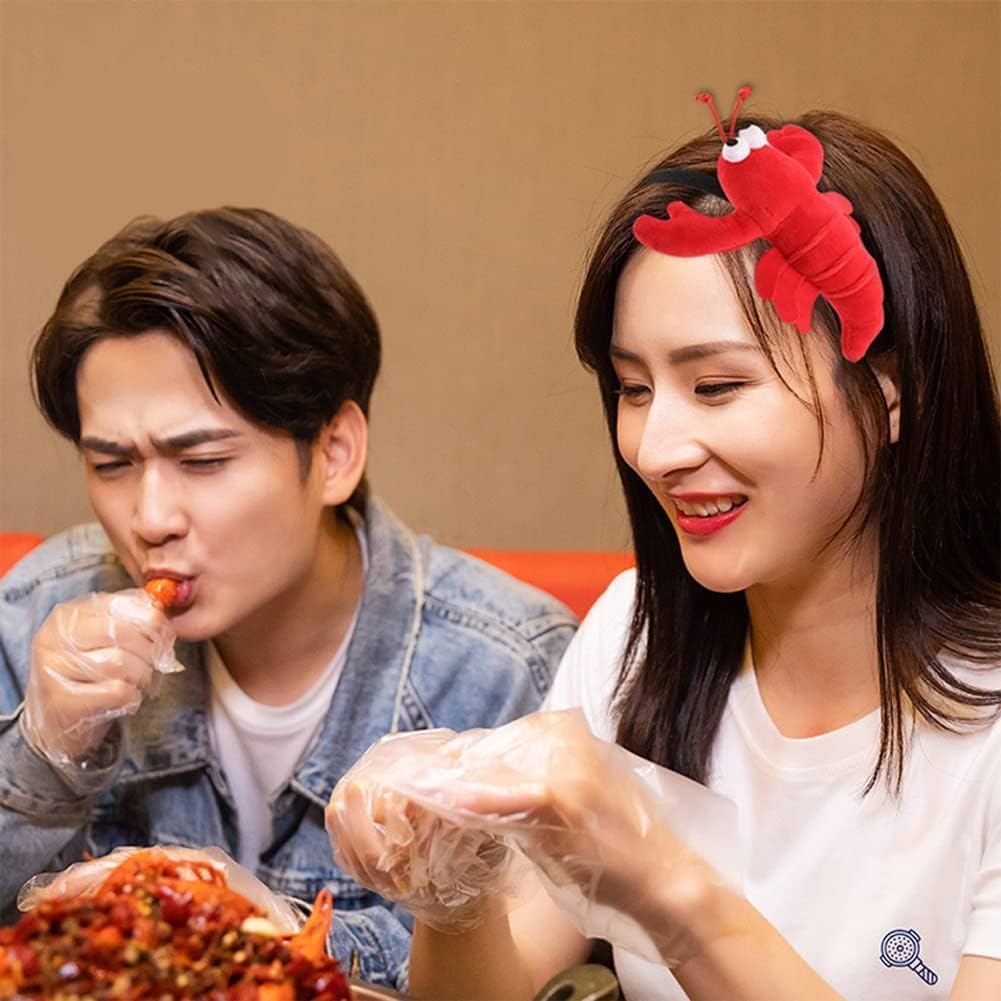 Crab and Lobster Headband Women Makeup Washing Spa Hairband Cute Headwear Costume Accessory for Halloween Party Christmas Photo Props，2Pcs image number 5