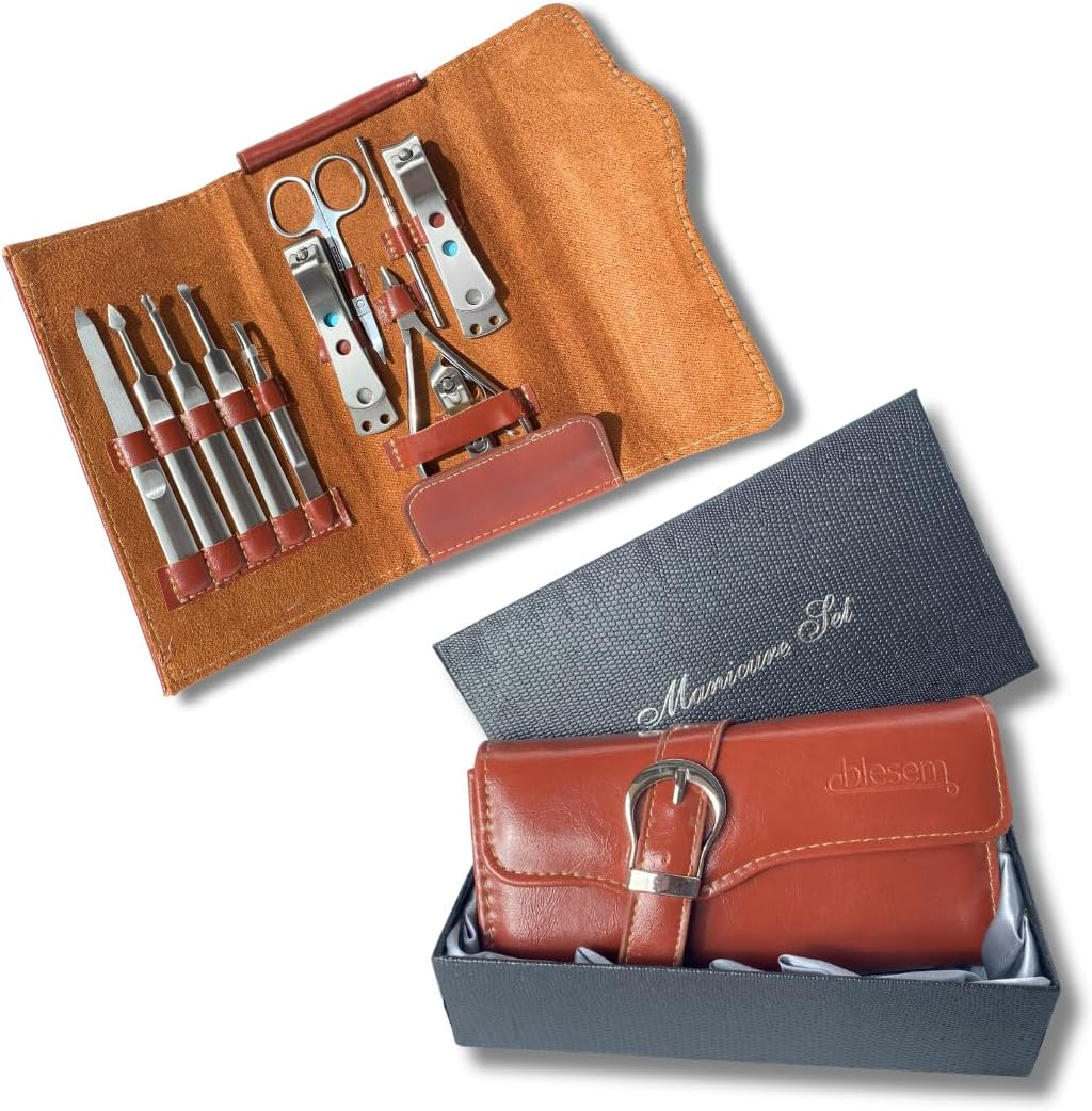 Manicure Pedicure Set, Nail Cutting-11Pc Quality Stainless Steel Tools, Large Wide Jaw Clippers, Nail Cutter, Nail Care Gift, Fingernail Clipper Case image number 3