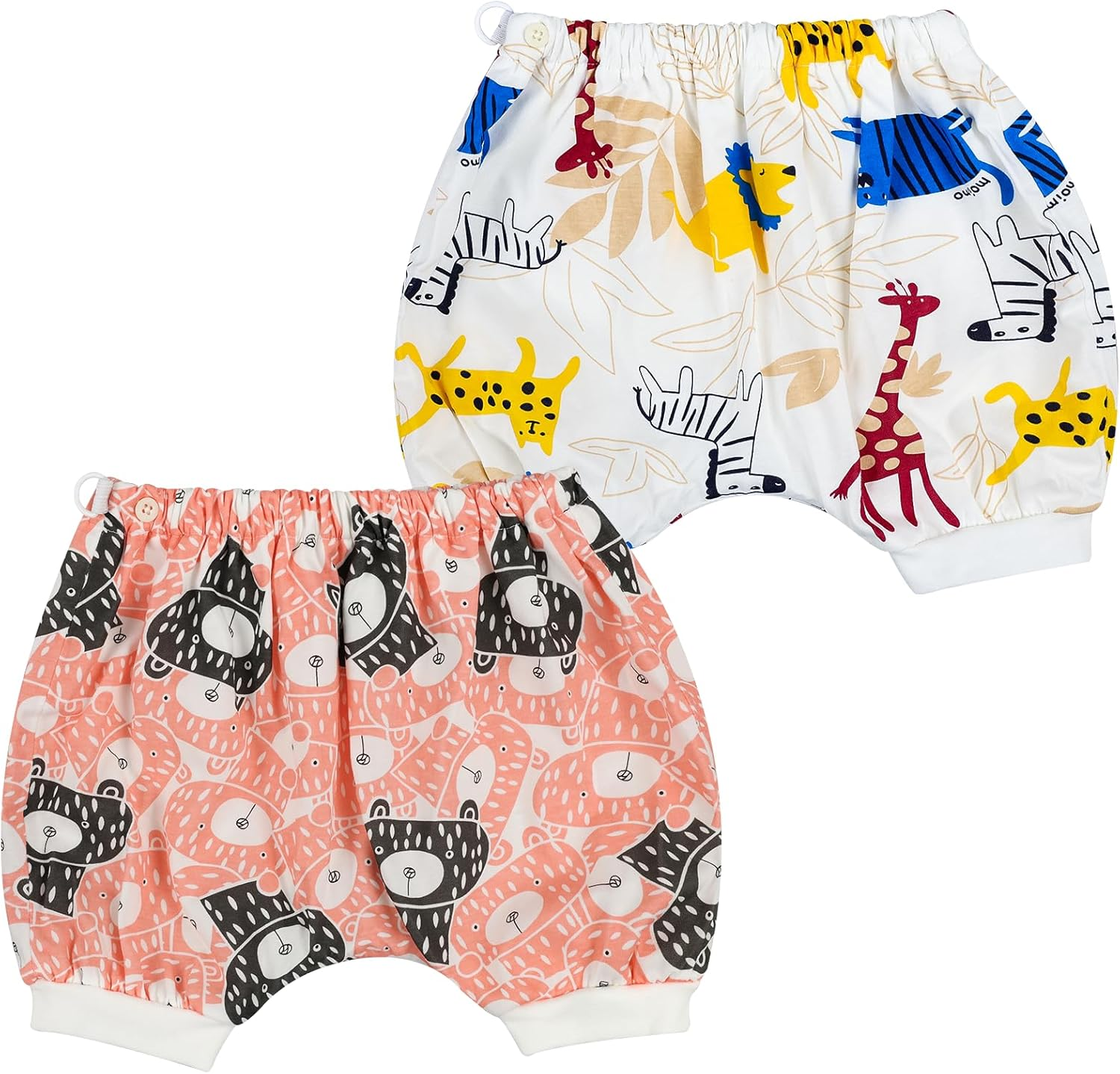 Moomoo Baby Bedwetting Short Pants Diaper Pants for Summer 2 Packs Absorbent Potty Training Pants for Boys and Girls