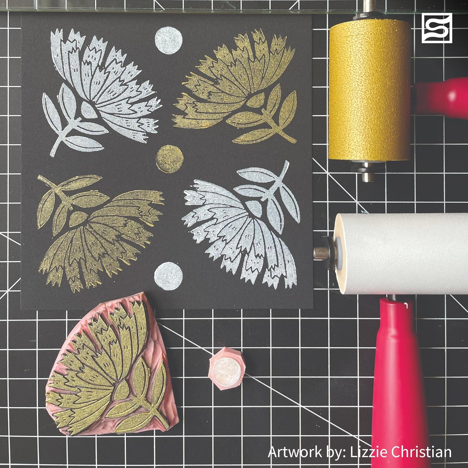 Speedball W/B Orange, 150Ml, Water-Soluble Block Printing Ink - Bold Colour with Satin Finish image number 3