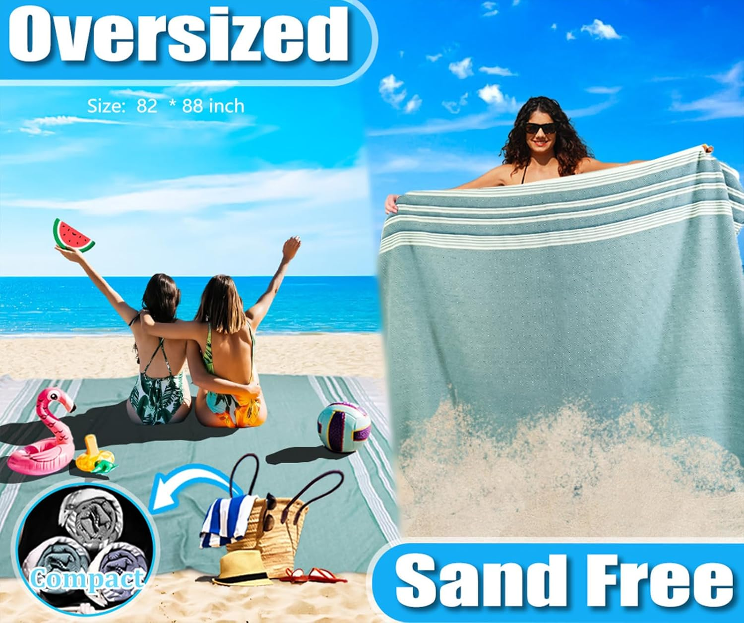 Oversized Turkish Beach Towel Blanket Cotton Giant XL Sandproof Towels Huge Linen XXL Extra Large Big Throw Quilt Blankets for Adults Cloud Travel Camping Glamping Accessories Essentials image number 5