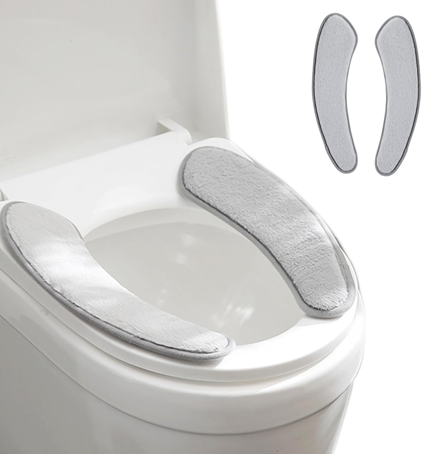 Thick and Warm Toilet Seat Cushion Cover - with Sticky Toilet Seat Cushion - Washable and Reusable Mat for Winter - Double Flap Separation, TPR Back Adhesive, Soft and Protective (Green)