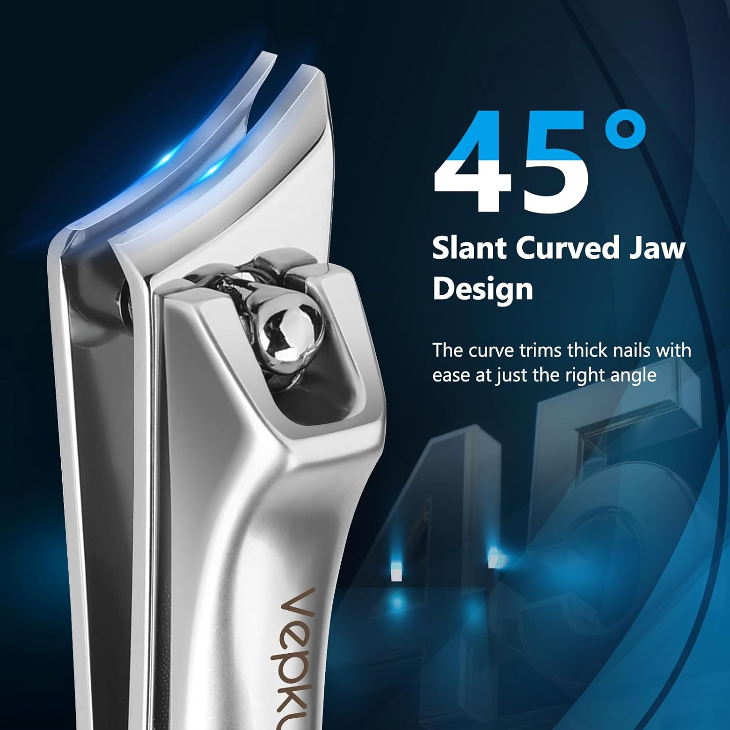 Vepkuso Nail Clippers&Toenail Clippers for Thick Nails for Seniors | Toe Nail Clippers Set for Ingrown Nails for Men | Manicure Kit &Nail Cutter for Women (Sliver(Ac)) image number 2