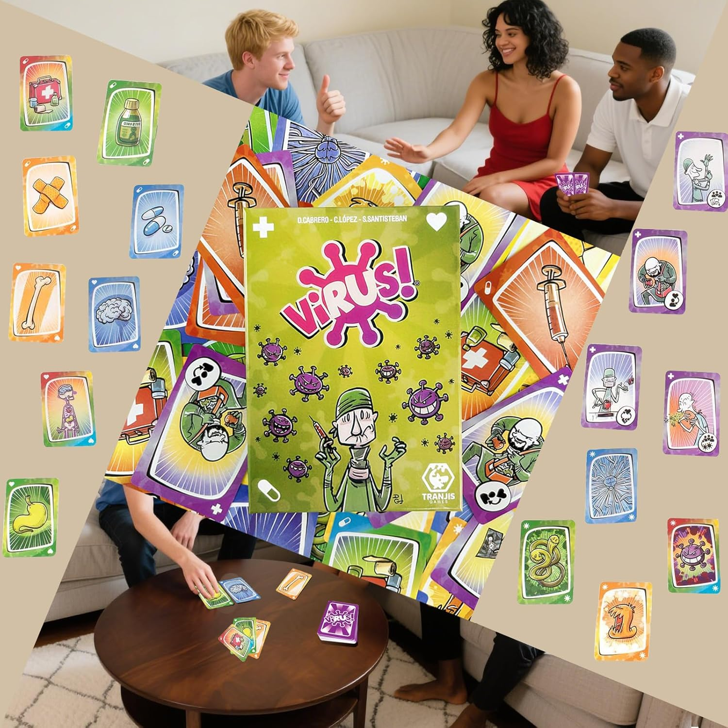 Virus! Card Game - Board Game for 2-6 Players | Isolate Healthy Organs & Stop Virus Outbreak | Competitive Strategy Cards Board Game image number 2