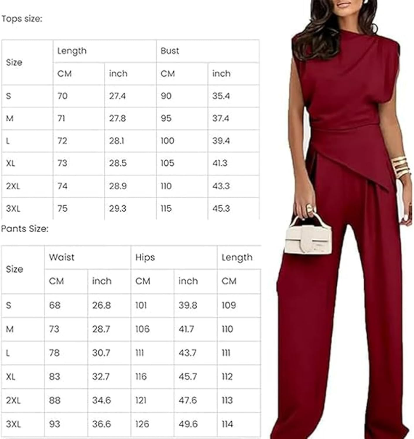 Zestora Two Piece Outfit, Women'S 2 Piece Outfit Set - Tank Top Wide Leg Pants, Stylish Casual Formal Outfits image number 5