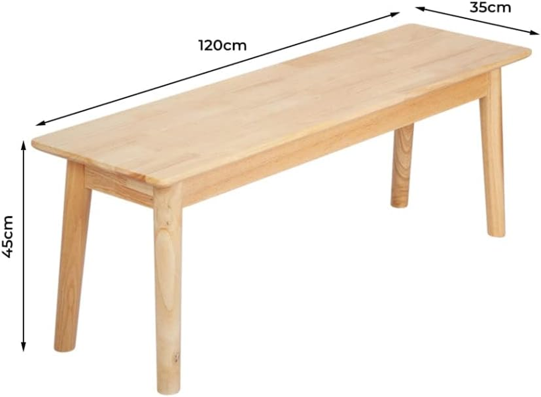 LEVEDE Wooden Dining Bench Chairs, Table Bench for Dining Room, Living Room, Hallway, Park, Load up to 250Kg (120 X 35 X 45Cm, Color Oak) image number 1
