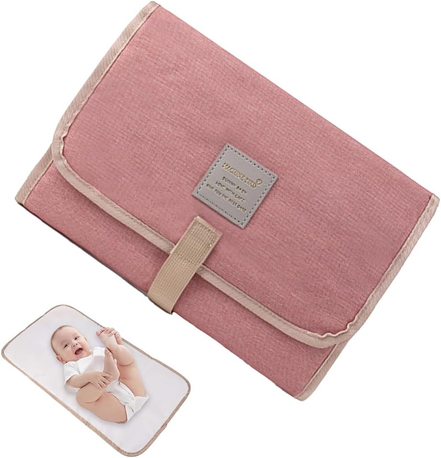 Full Body Portable Changing Pad,Baby Diaper Changing Mat Made Easy to Wipe Changing Pad for Travel or at Home Use, Lightweight and Foldable Mat That Perfectly Fits into Any Diaper Bag (Pink) image number 1