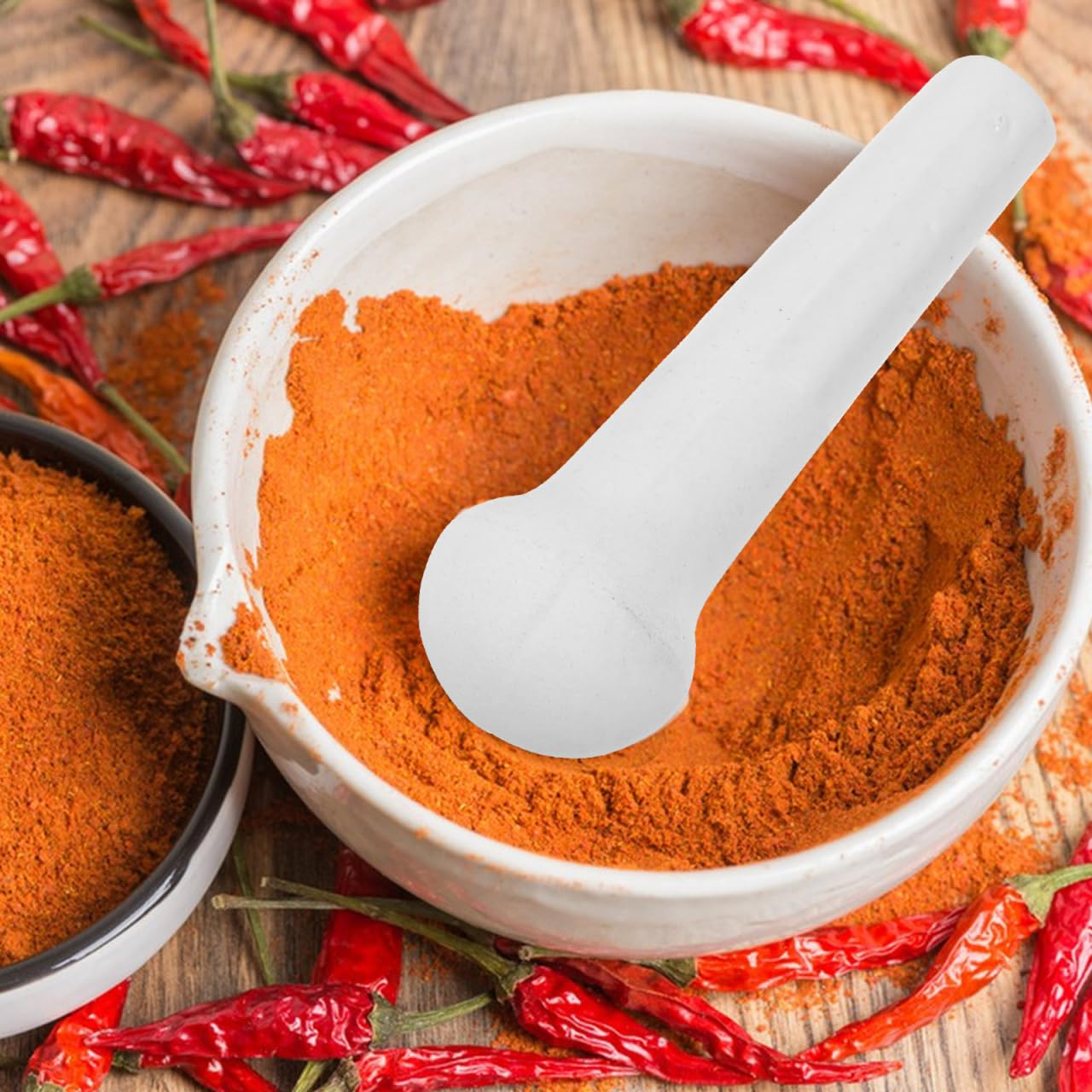 Ceramic Food Grinding Pestle Rod - Multi-Functional Garlic Crusher, Manual Baby Food Grinder, Handheld Medicine Pestle, 9Cm, White image number 6