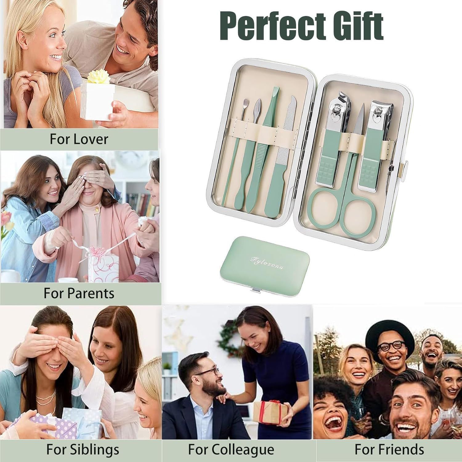 Manicure Set, Nail Set Nail Case Nail Clippers Travel Essential Nail Care Tools Fashion Stainless Steel Nail Clippers Kit Pedicure Kit Care Nail Gift for Women Friends and Parents image number 2