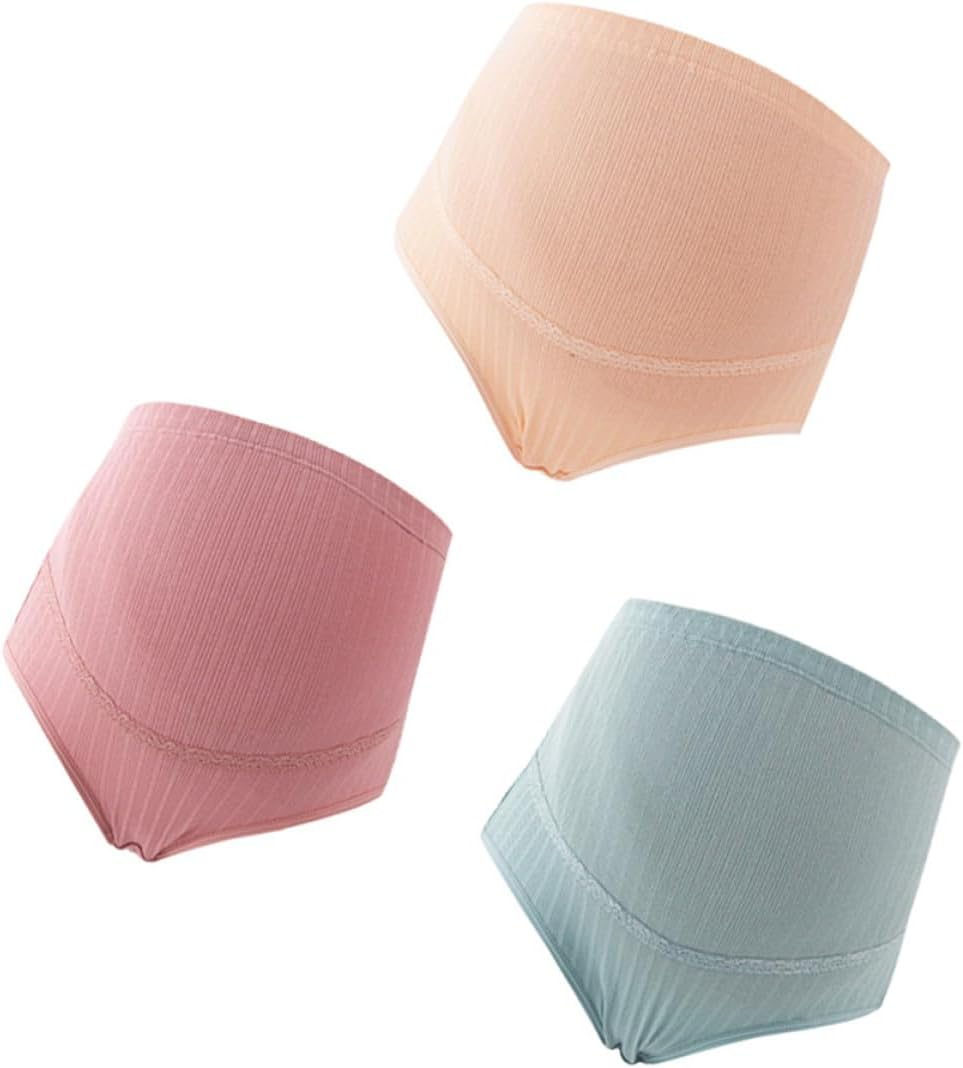 PACKOVE 3Pcs Cotton High Waist Maternity Panties for Pregnant Women Splice Stomach Lift Design Comfortable Cotton Maternity Underwear for Daily Wear image number 4