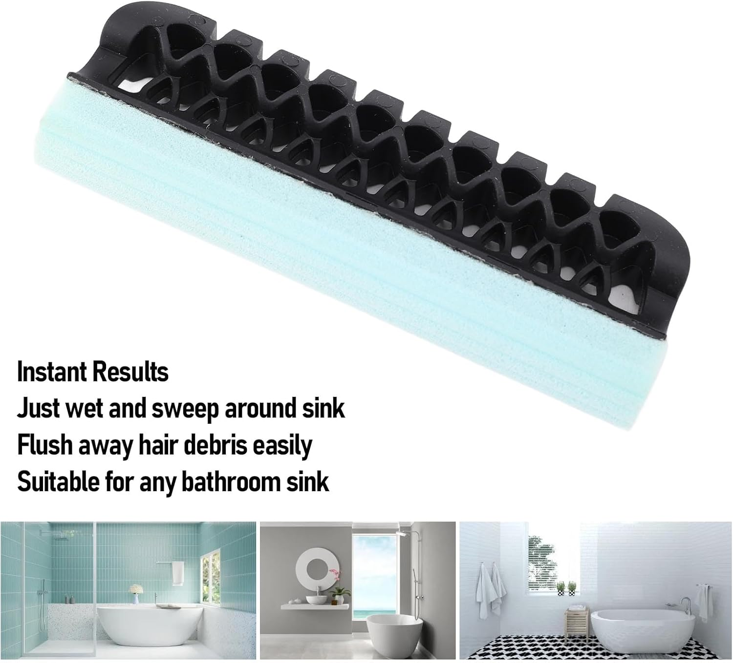 Beard Bar Cleaning Tool for Menn,Flexible Sponge Strip Beard Hair Catcher Cleaning Tool for Sink, Fastest and Most Effective Way to Clean up Beard Trimmings and Hair from The image number 6