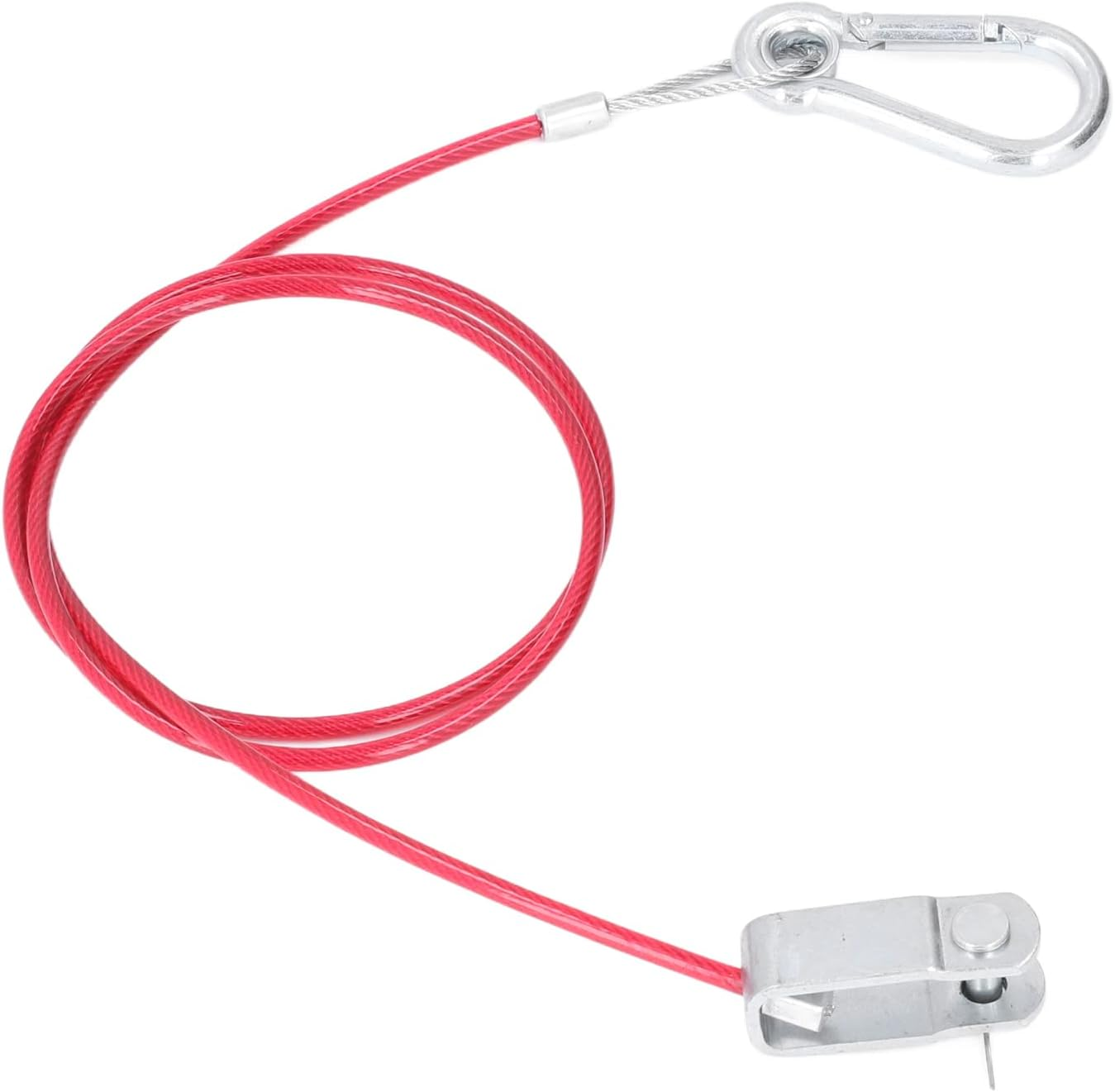 3.3Ft Safety Breakaway Cable anti Drop Stainless Steel Trailer Breakaway Rope with Carabiner and Ring Universal ABS/PVC Coated Emergency Brake Cable for Cars & Trailers (Red, 1M/3.3Ft) image number 5