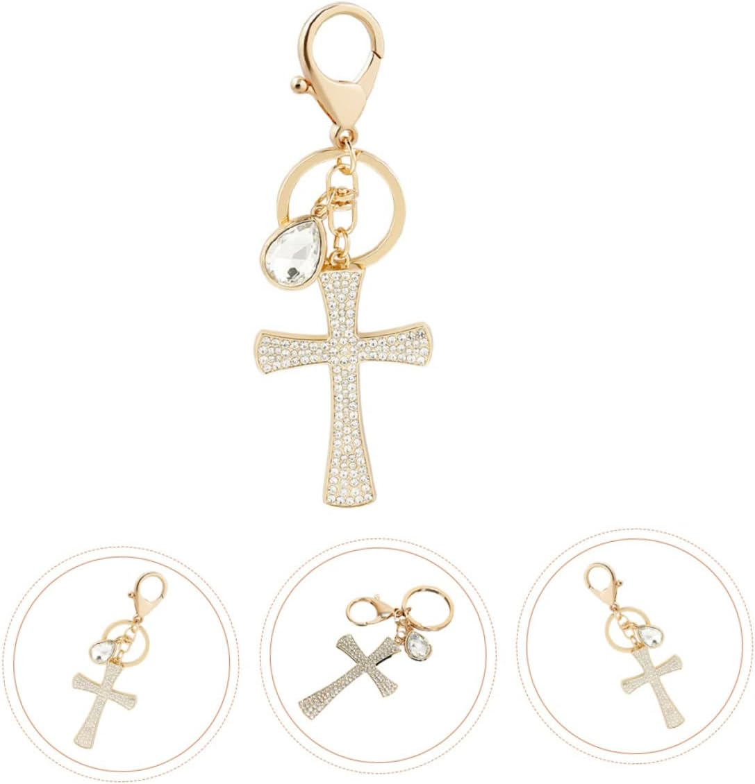 Amosfun Handmade Cross Keyring Cool Keychain for Bag Pendant Decorative and Practical image number 2