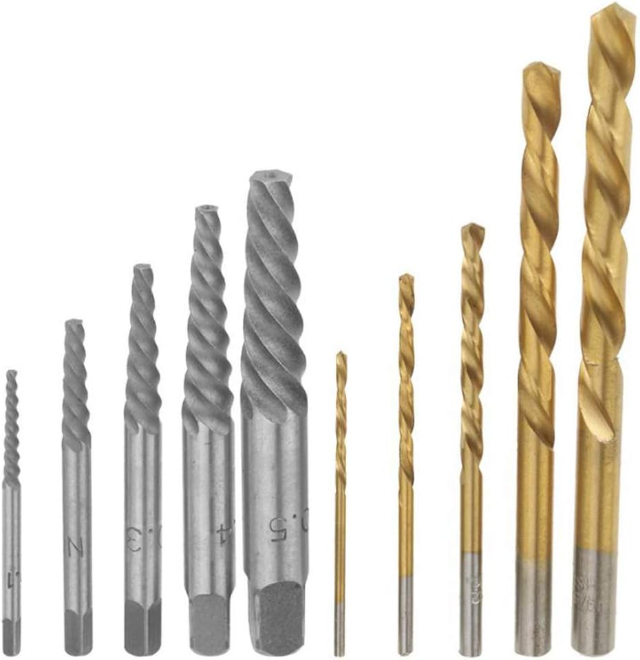 10Pcs Screw Extractor Set with Left Hand Cobalt Drill Bitsremover Kit image number 2