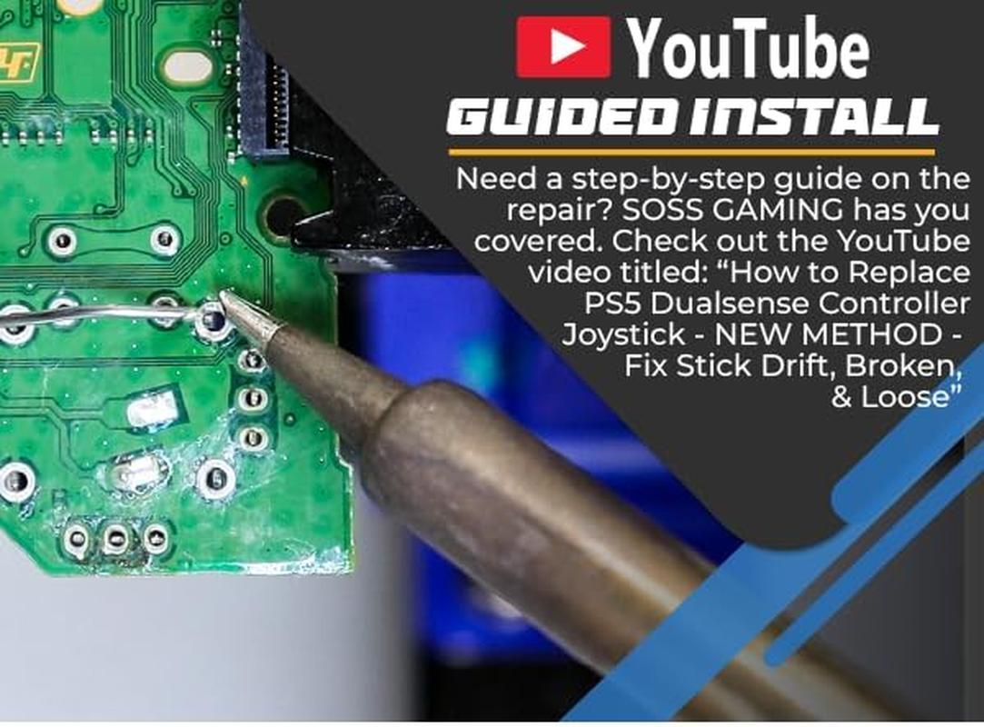 SOSS GAMING&reg; Hall Effect Joysticks UPGRADE Kit for Playstation 5 Dualsense Controllers - Fixes Stick Drift, Broken, and Loose Joysticks - 6 PACK image number 5