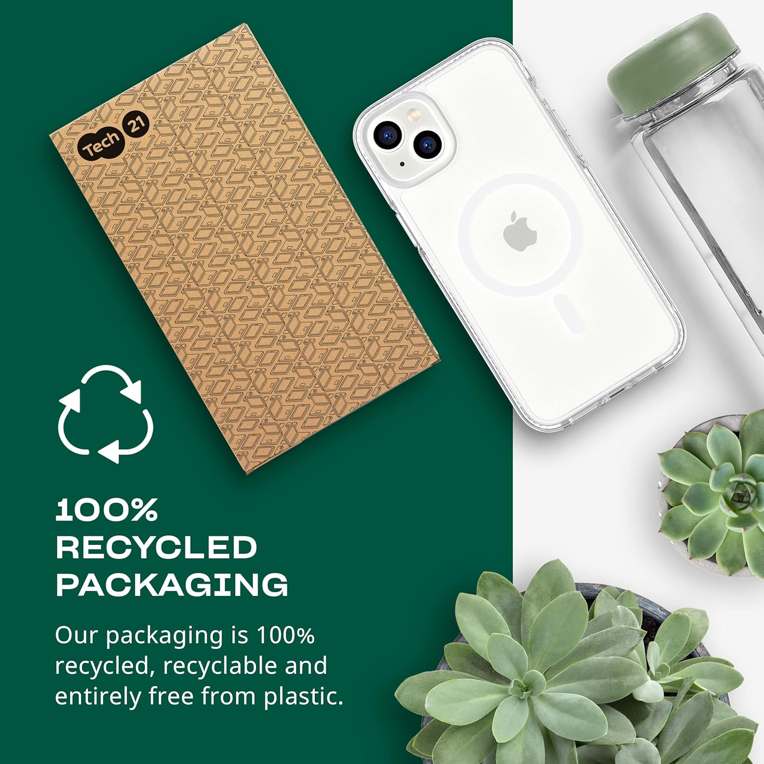 Tech21 Iphone 14 plus Evo Crystal Compatible with Magsafe&reg; &ndash; Shock-Absorbing & Scratch-Resistant Clear Phone Case with 16Ft Flexshock Multi-Drop Protection image number 5