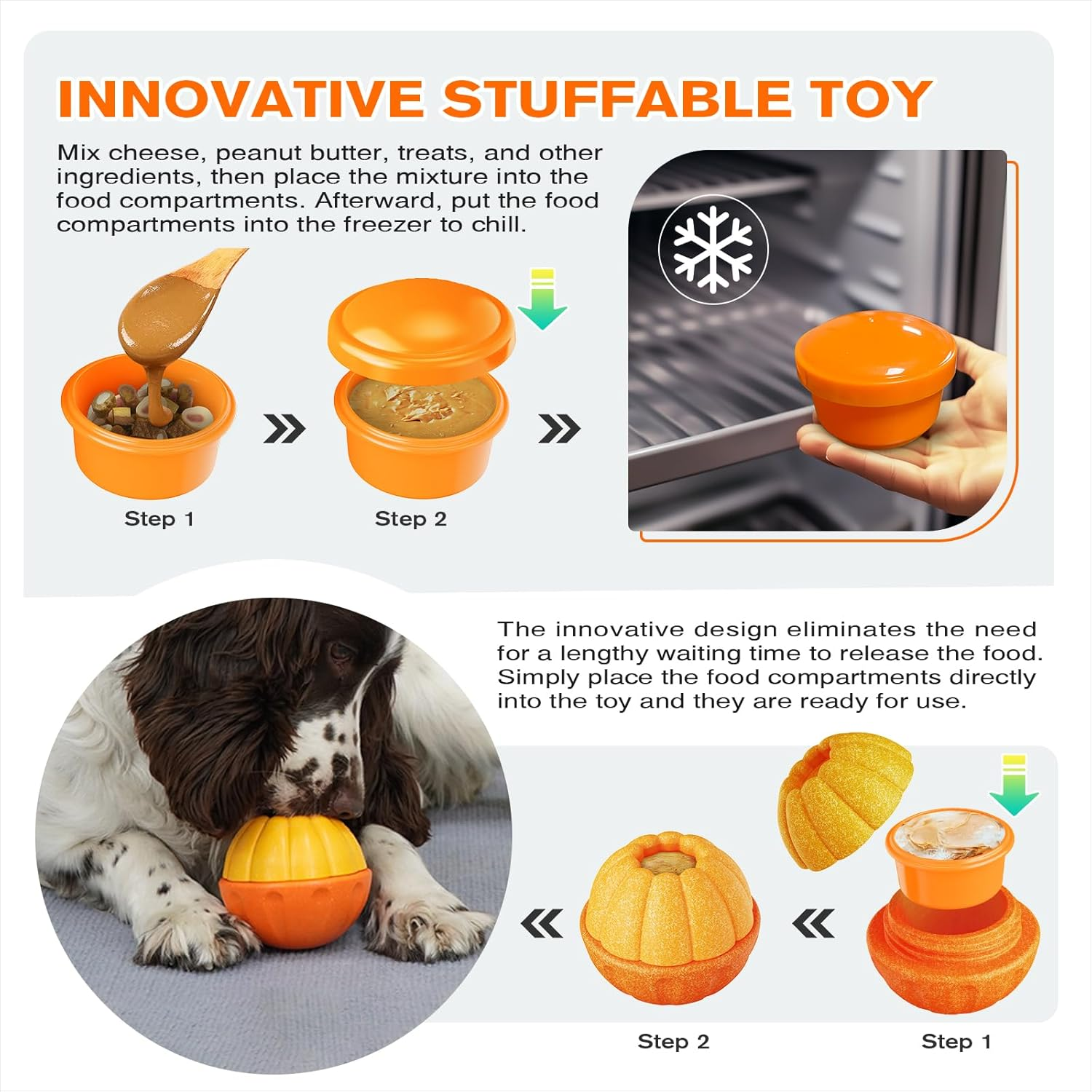 KADTC 3-In-1 Durable Dog Frostlick Toy, U.S. Brand & Design,Long-Lasting,Large Capacity Fillable Treat Ball, Freeze-And-Play Lick Cup & Food Dispenser, Indestructible Dog Chew Toys - Boredom Buster image number 4