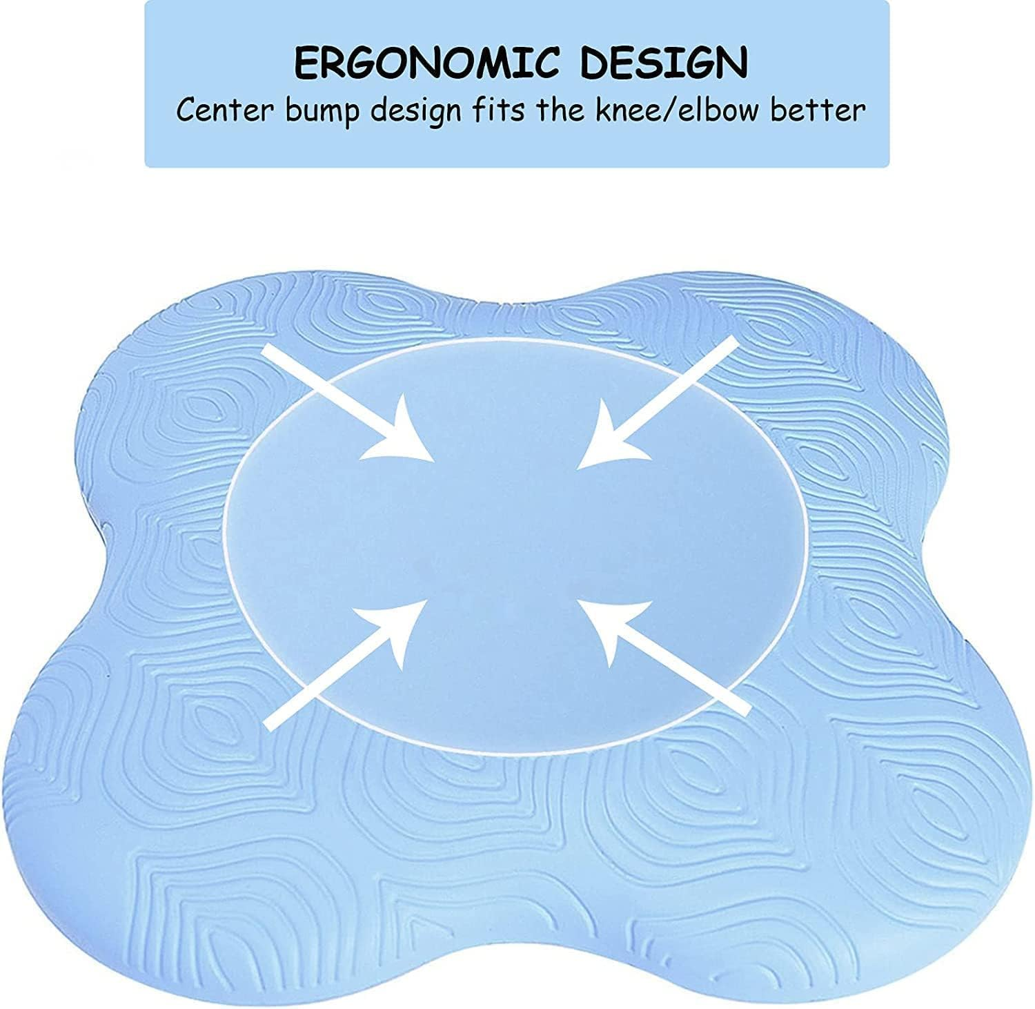 Yoga Knee Pad Cushion, Extra Thick Foam Support, Blue, 2-Pack image number 2