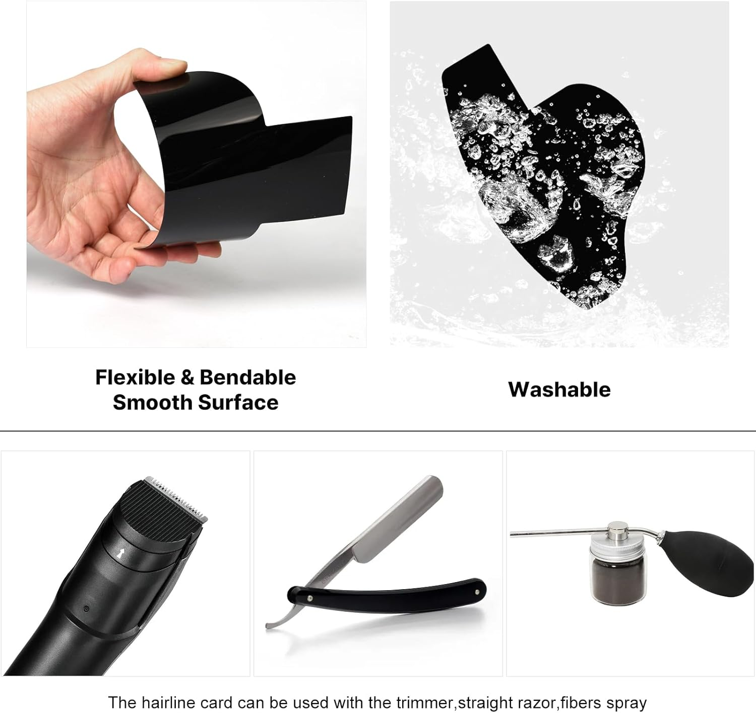 4 Shapes Enhancement Barber Card for Hair Cutting,Enhancements Barber Spray Hairline Card,Beard Shaping Tool,Design Tool Set(4 Pack) image number 1