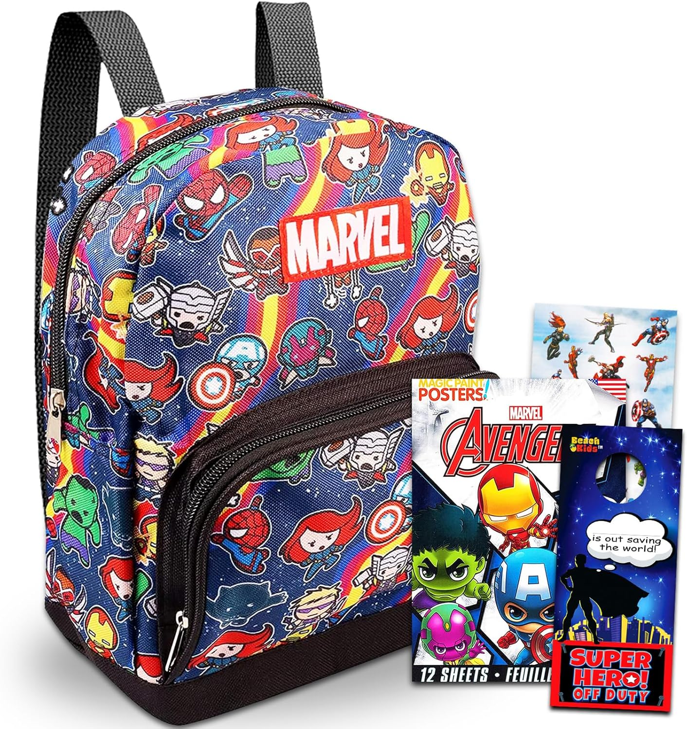 Marvel Avengers Mini Backpack Set ~ 5 Pc Canvas Avengers Superhero 10 Inch Mini Backpack with Stickers, More, Marvel Avengers Mini Backpack, Marvel Avengers Mini Backpack, Marvel Avengers Backpack For image number 3
