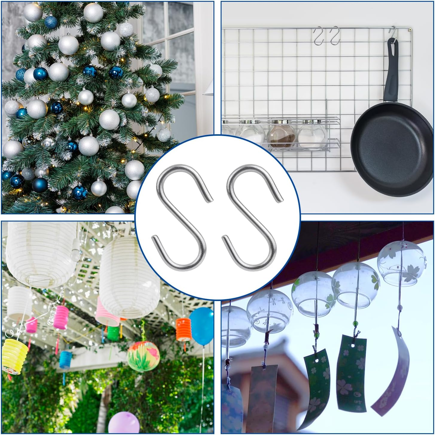 200Pcs Mini S Hooks for Hanging, 1/2 Inch Stainless Steel Tiny Miniature Ornament Hooks Metal Wire Small S-Shaped Hangers Connectors for Jewelry Making DIY Craft Keychain (Silver)