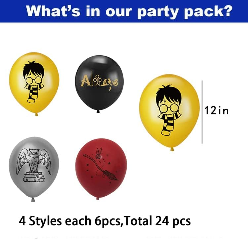 24Pcs Magical Wizard Balloons Harry Birthday Party Decorations Theme Party Balloons for Magic Wizard School Fans Birthday Party Favors image number 3