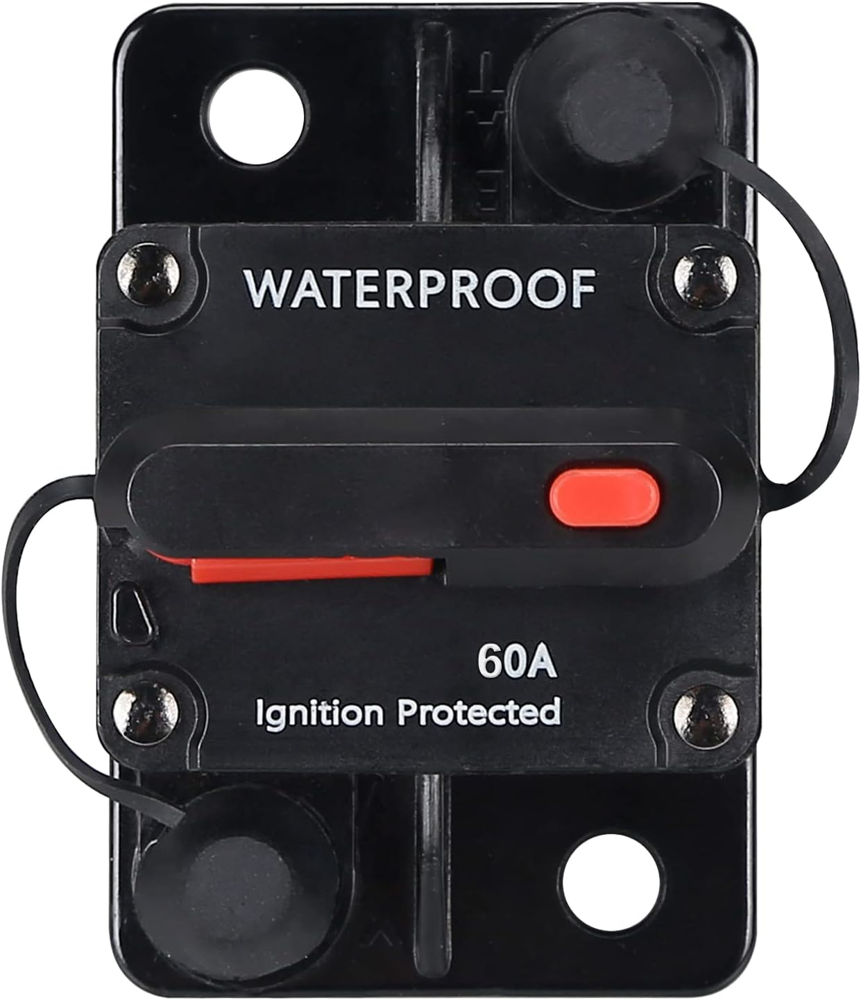 60 Amp Waterproof Circuit Breaker,With Manual Reset,12V-48V DC, for Car Marine Trolling Motors Boat ATV Manual Power Protect for Audio System Fuse image number 6