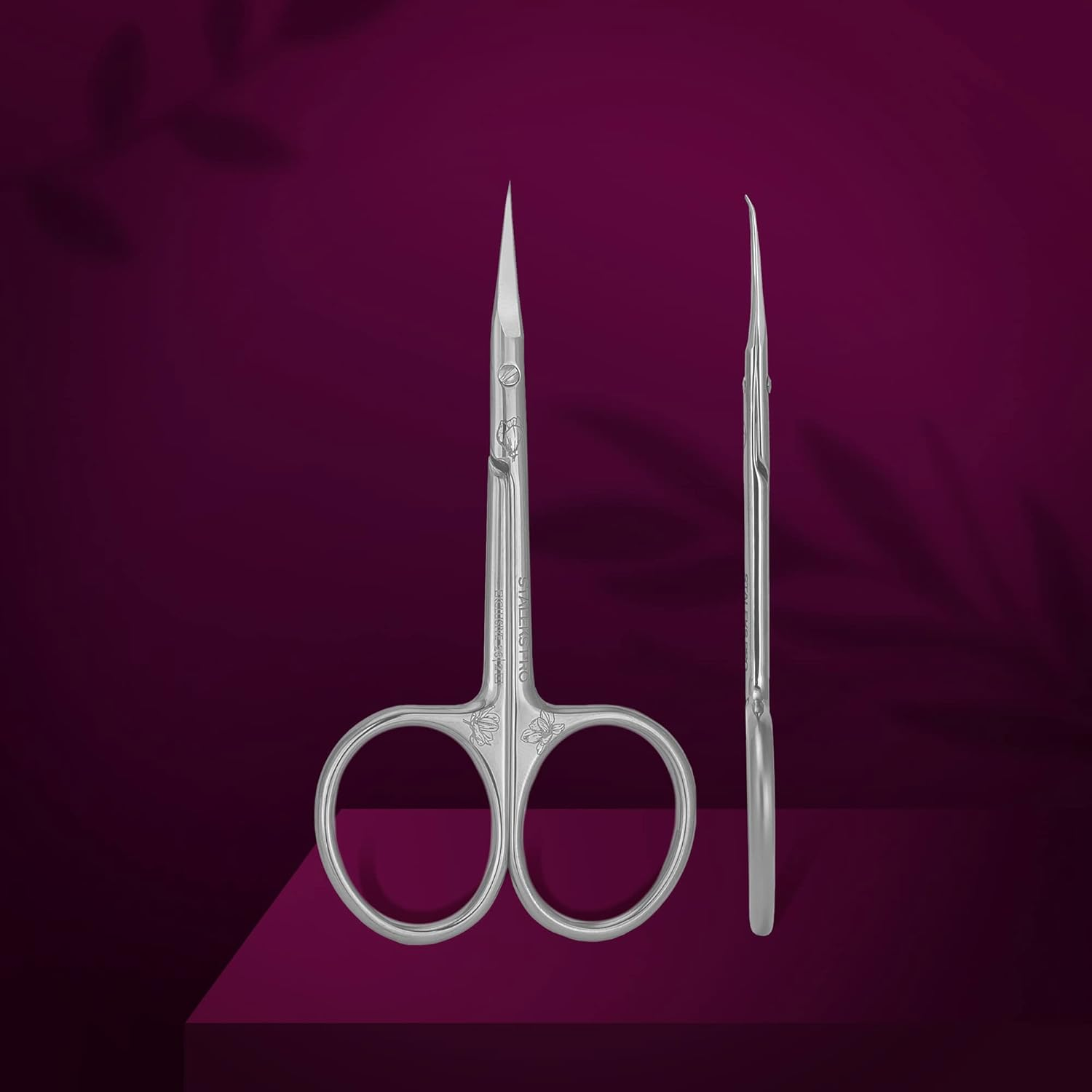 Staleks Pro, Exclusive Cuticle Scissors, Blades with Hook, Manicure Pedicure (SX-23/2 Series) (Design Magnolia) image number 2