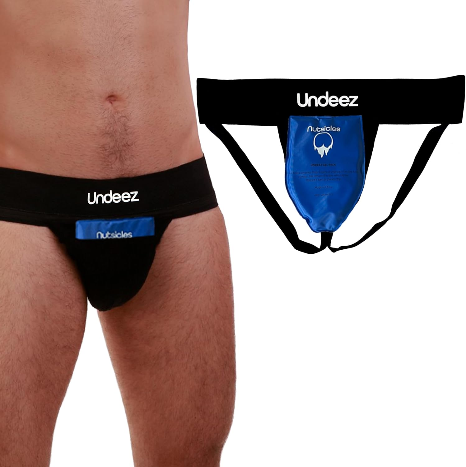 Undeez Vasectomy Jockstrap Underwear - with 2-Custom Fit Ice Packs and Snug Jockstrap for Testicular Support & Pain Relief