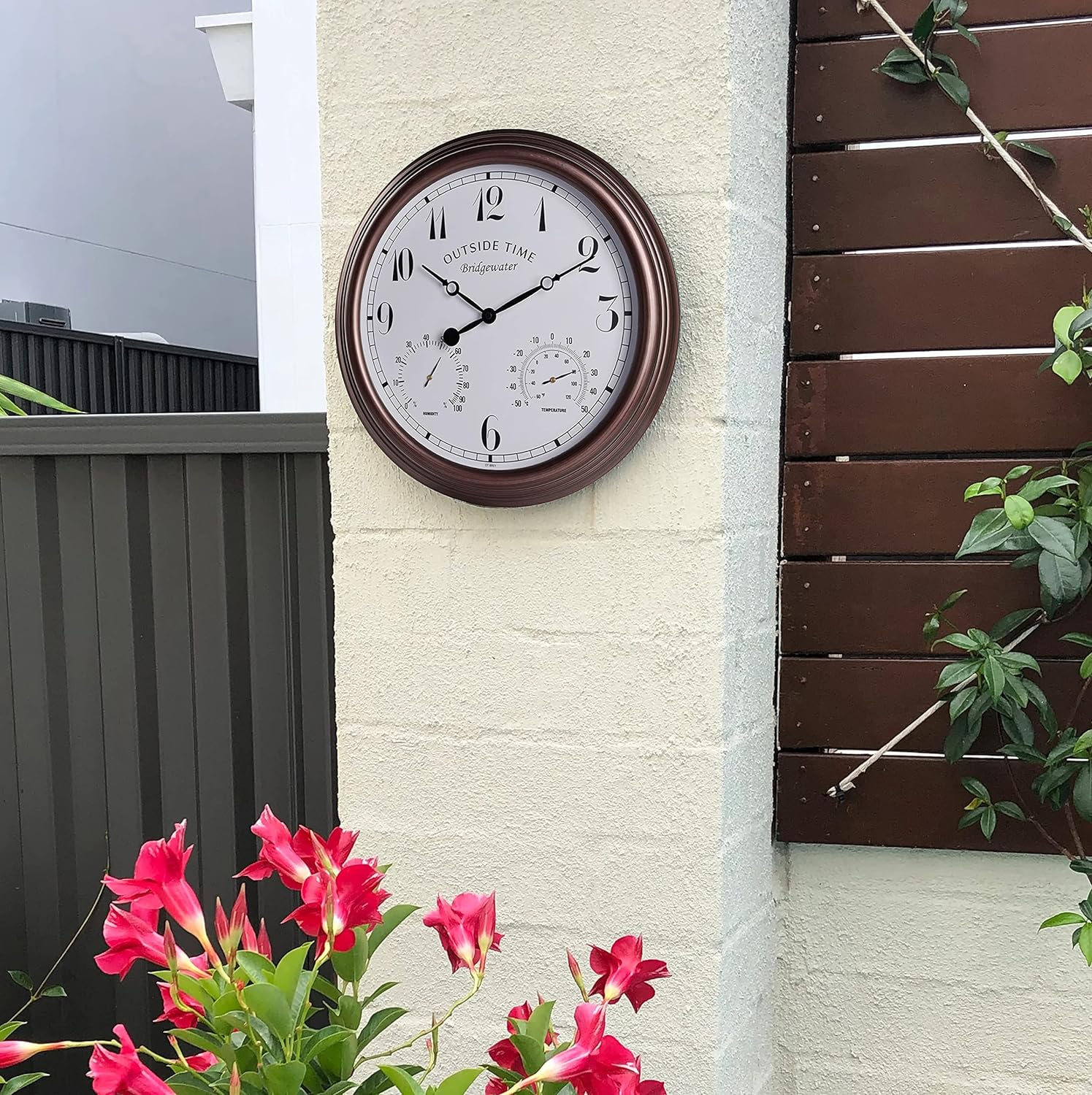 Outside Time Bridgewater Outdoor Wall Clock, 38Cm, Weatherproof, Thermometer and Hygrometer, Brown for Outdoor, Patio, Home or Garden D&eacute;cor (OT BR01) image number 2