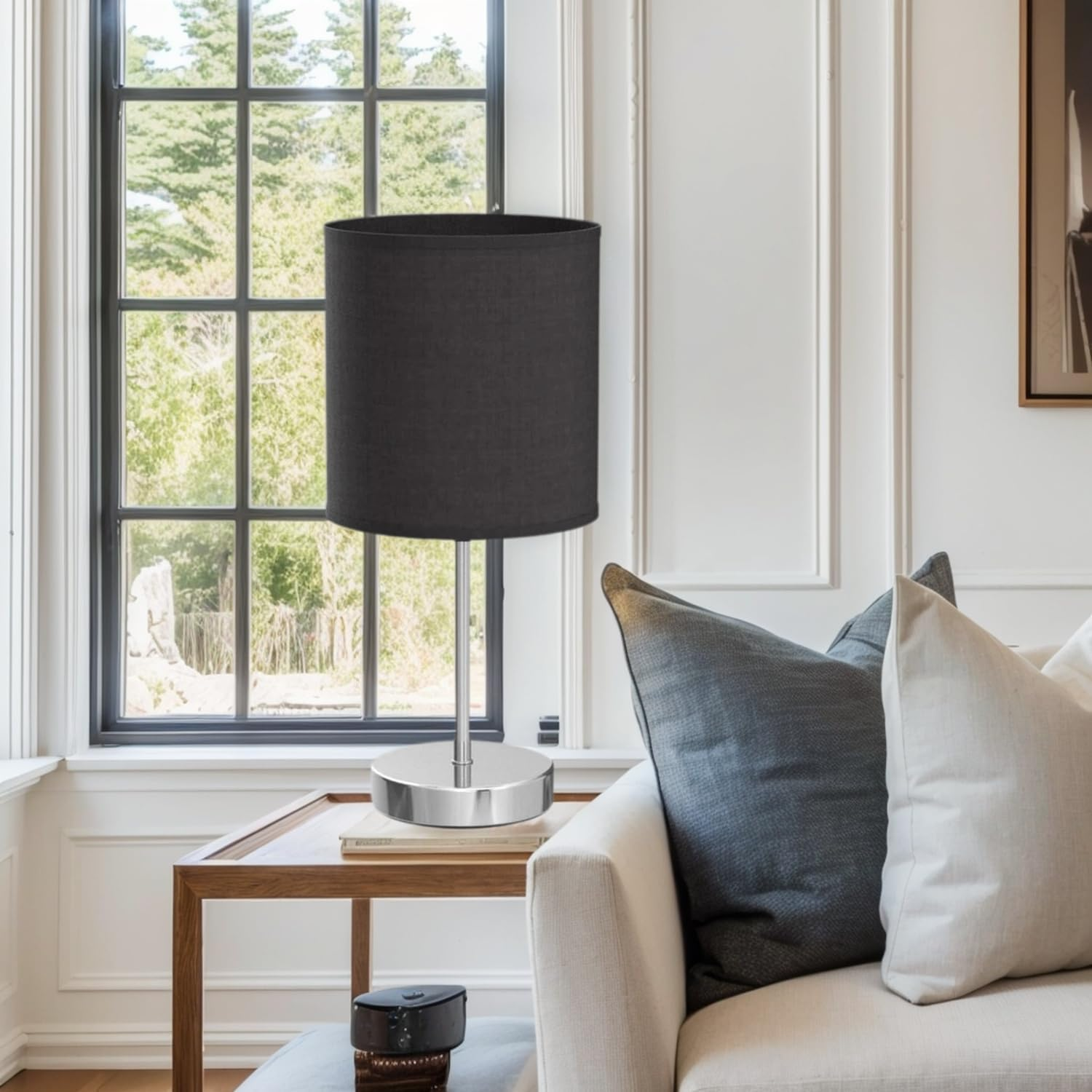 Set 2 Pack Black Touch Table Lamp for Living Room Bedroom, E14 Lamp Holder Max 40W LED Bulb, Not Included LED Blubs (AU Plug) - Black image number 6