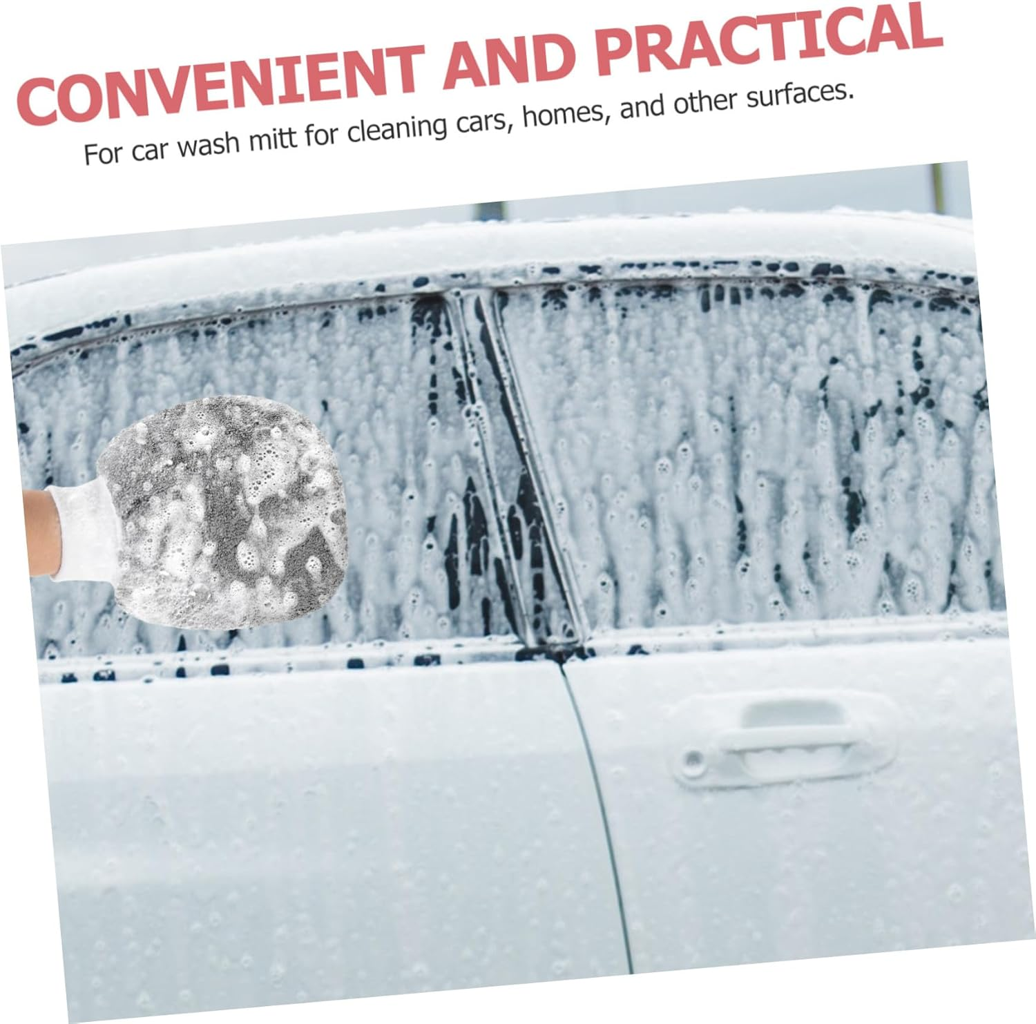 IMIKEYA Car Wash Mitt 2Pcs Scratch-Free Wash Gloves Thickened Microfiber Automotive Exterior Cleaning Dusting Gloves for Detailing and Vehicle Care image number 3