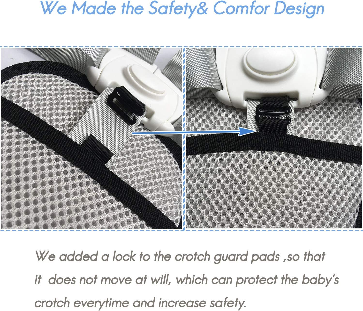 ZARPMA High Chair Security Straps, Replacement 5 Point Children Safety Harness with Shoulder Guarding Pads Convertible Straps for High Chair Pram Buggy Kid Pushchair image number 3