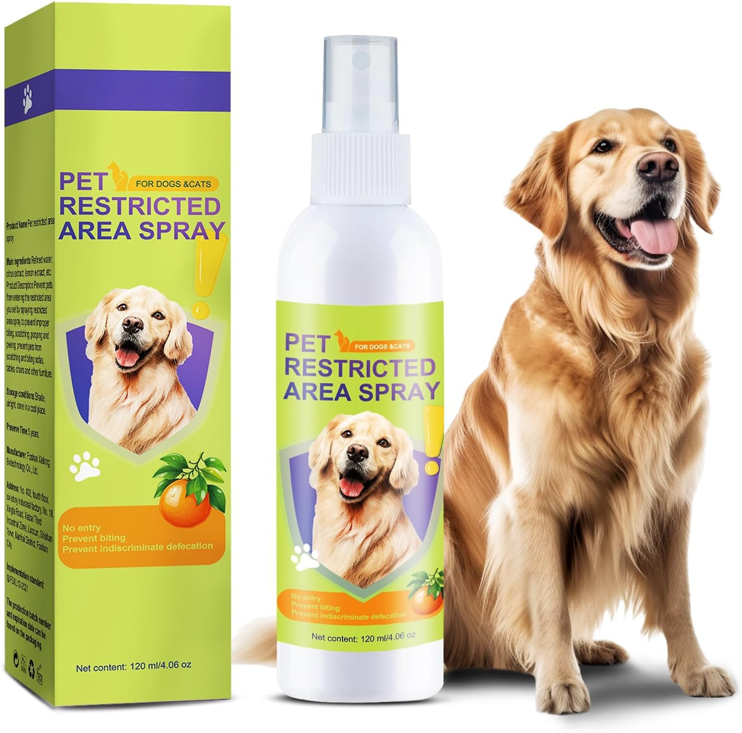 Cat Deterrent Spray for Peeing, Effective Dog Deterrent & Pee Corrector Spray, Training Methods for Furniture, Indoor and Outdoor Safe for Pet & Human, 4 Oz / 120 Ml image number 2